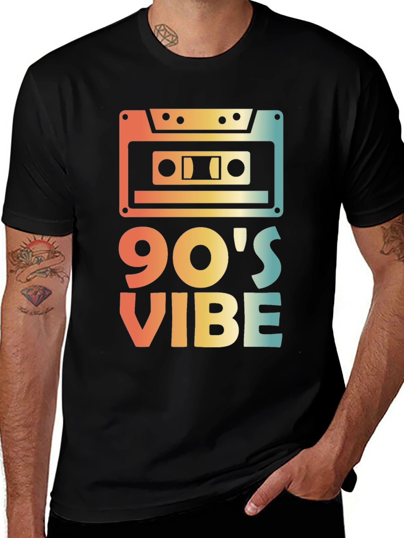 Variant 4 of Retro 90's Vibe Graphic Tee - Cassette Tape Design