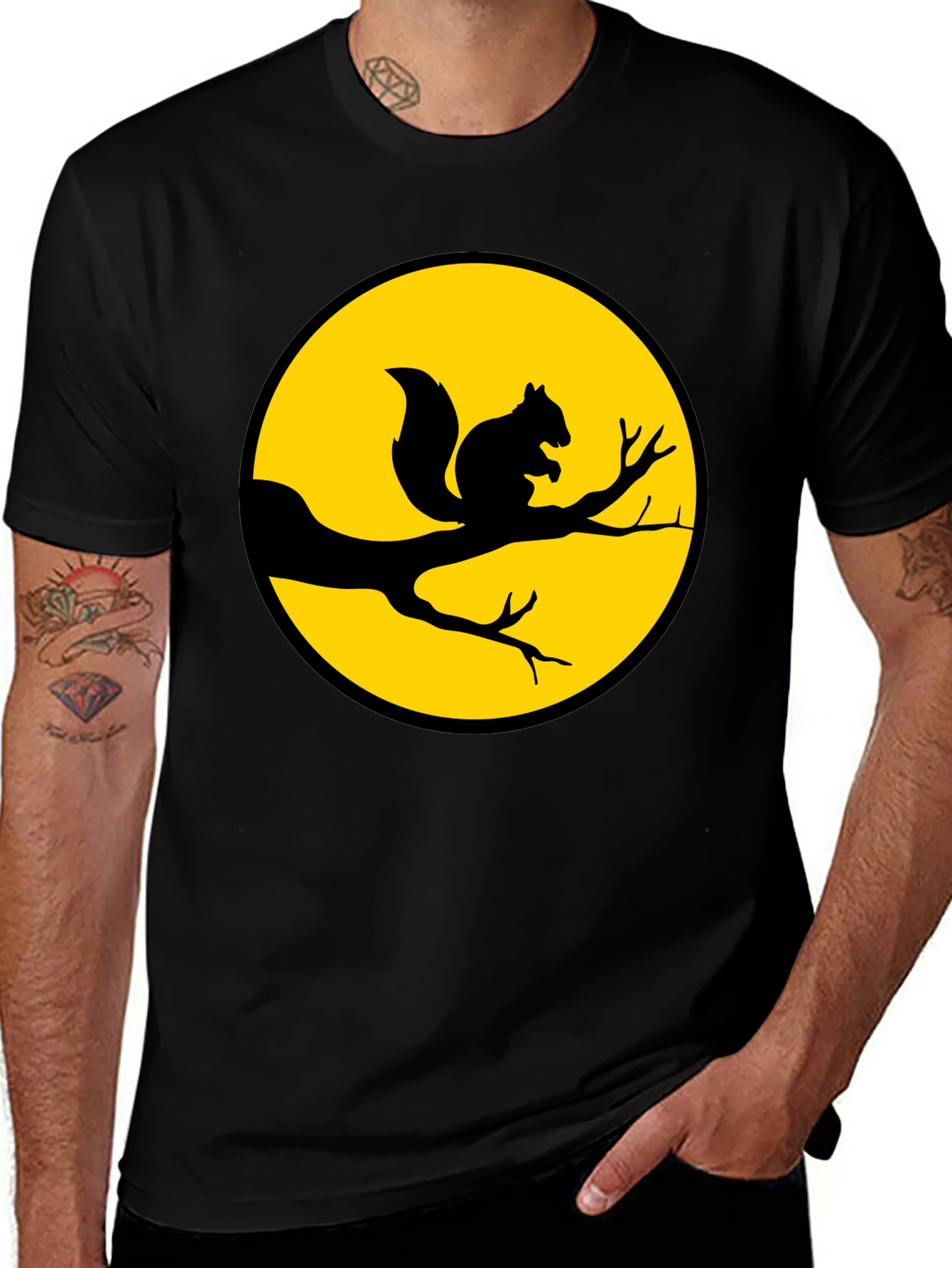 Variant 30 of Squirrel Silhouette T-Shirt - Nature Inspired Graphic Tee