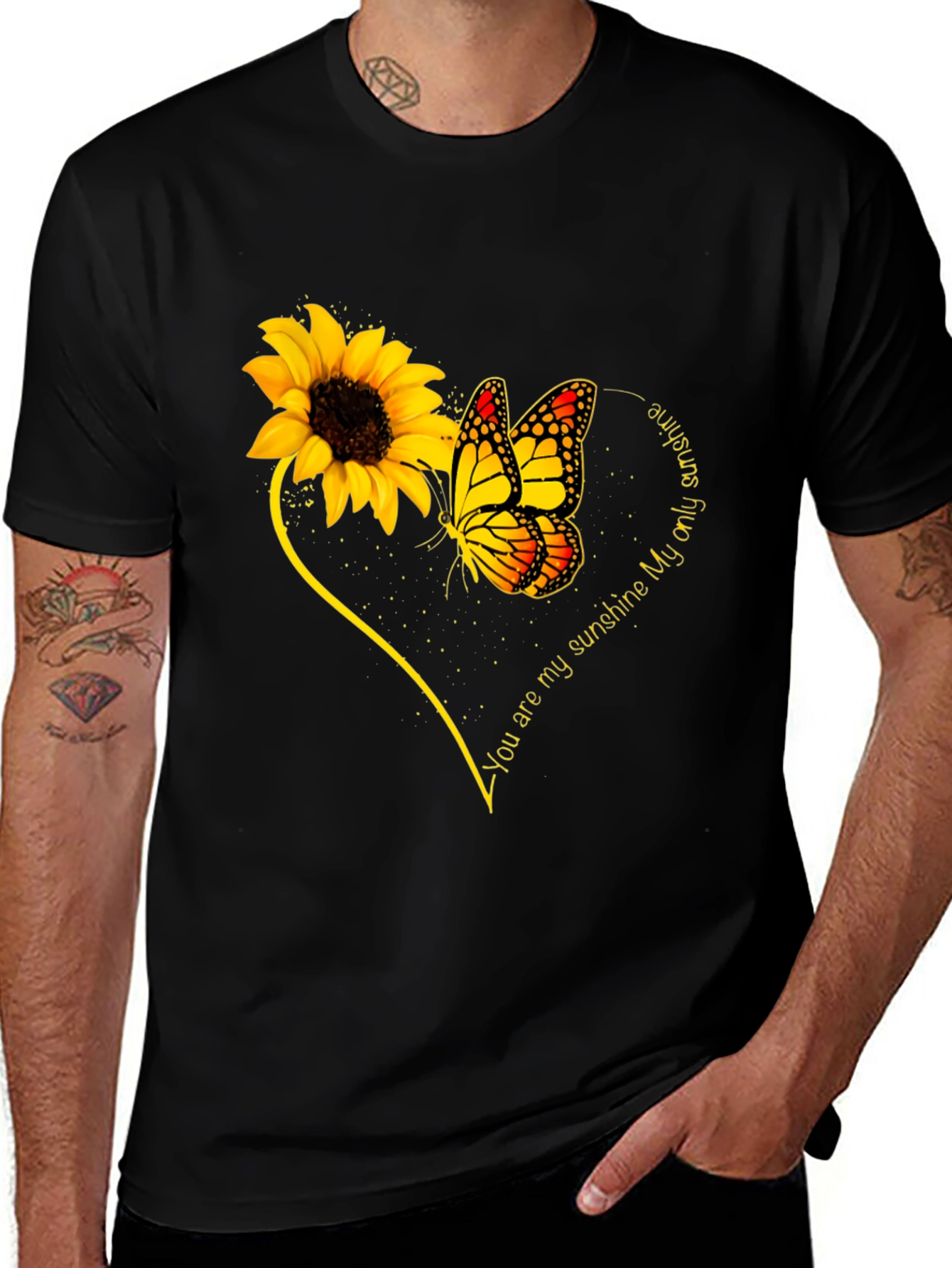 Variant 21 of Sunflower Butterfly Heart Graphic Tee