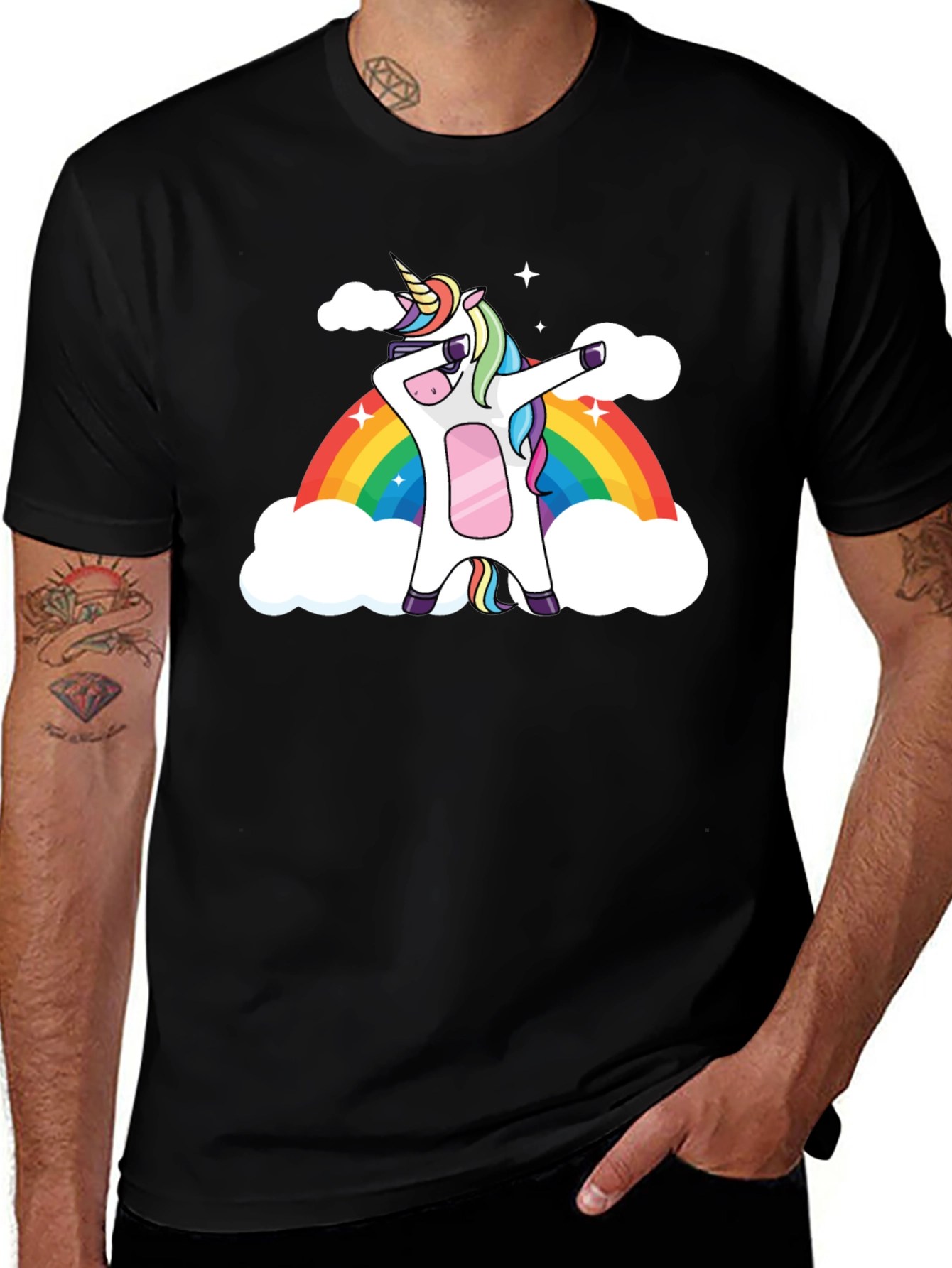 Variant 6 of Unicorn Dab Rainbow Graphic T-Shirt