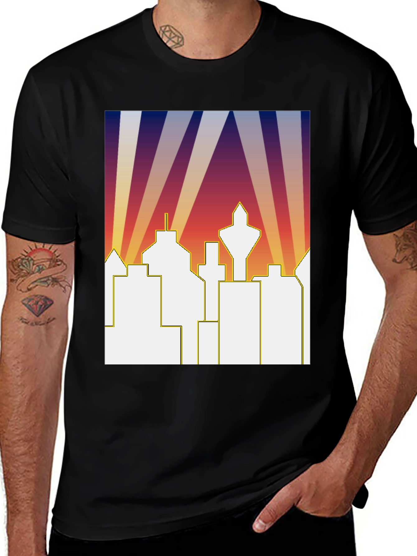 Variant 11 of Cityscape T-Shirt - Retro Design