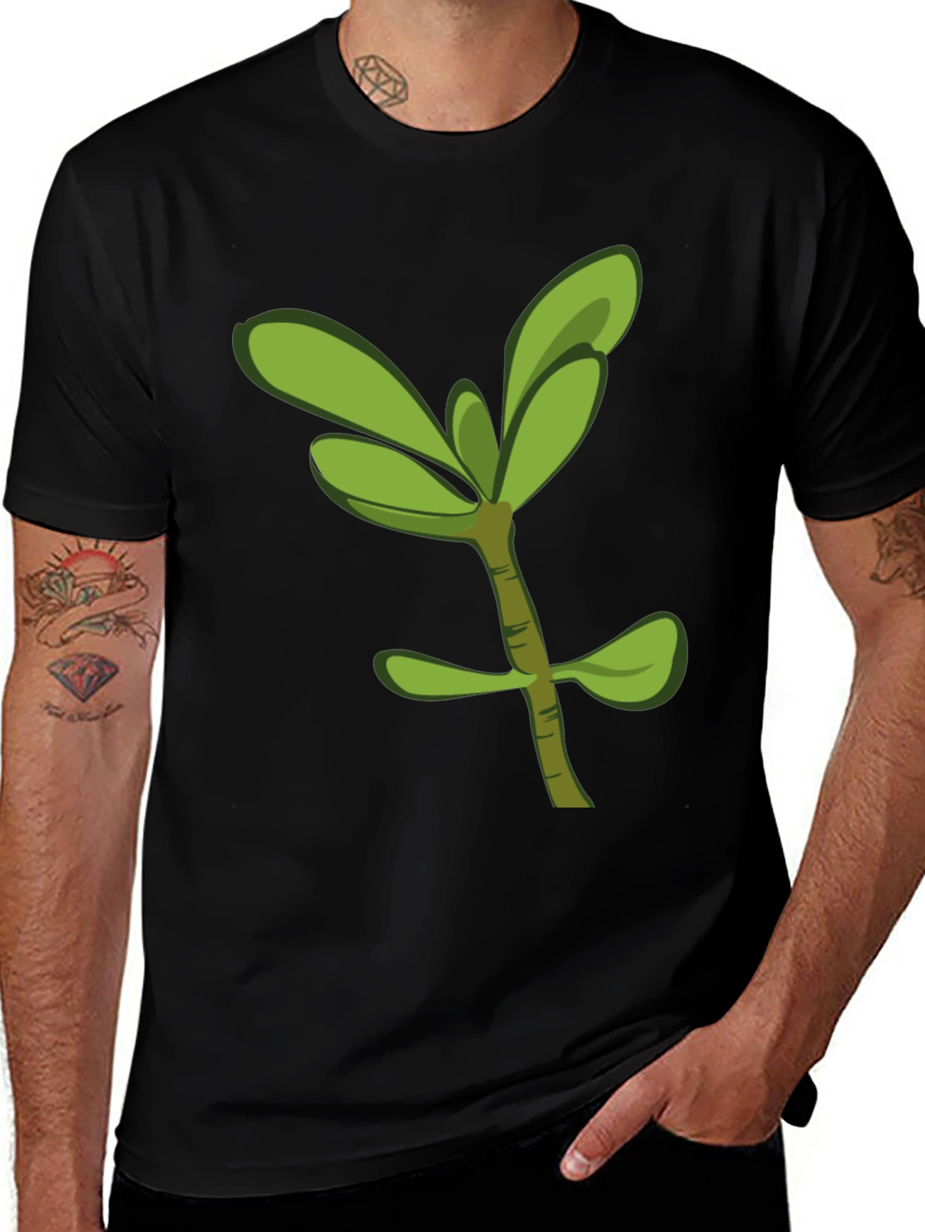 Variant 14 of Green Sprout Graphic T-Shirt - Casual Style