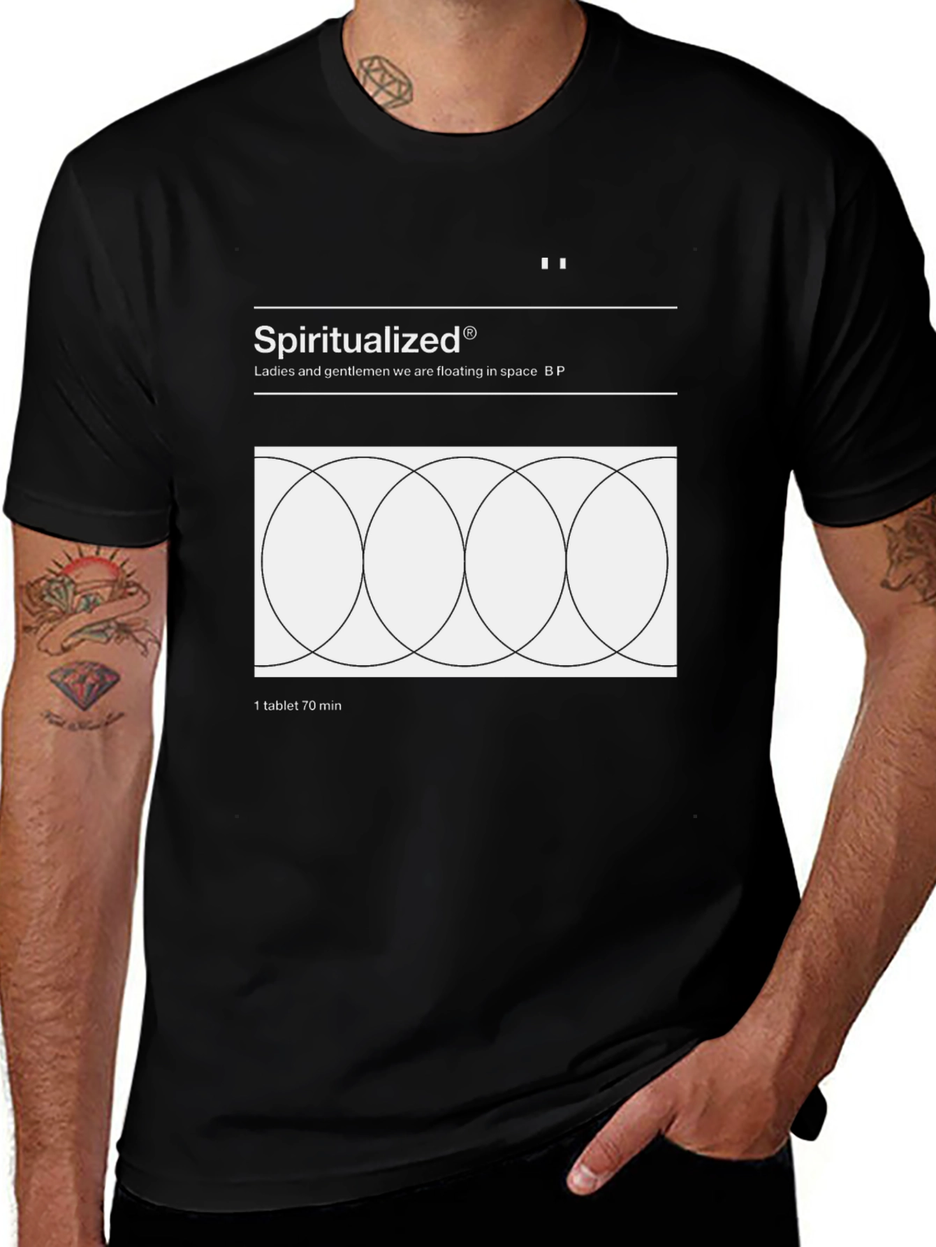 Black Spiritualized Ladies and Gentlemen T-Shirt main image