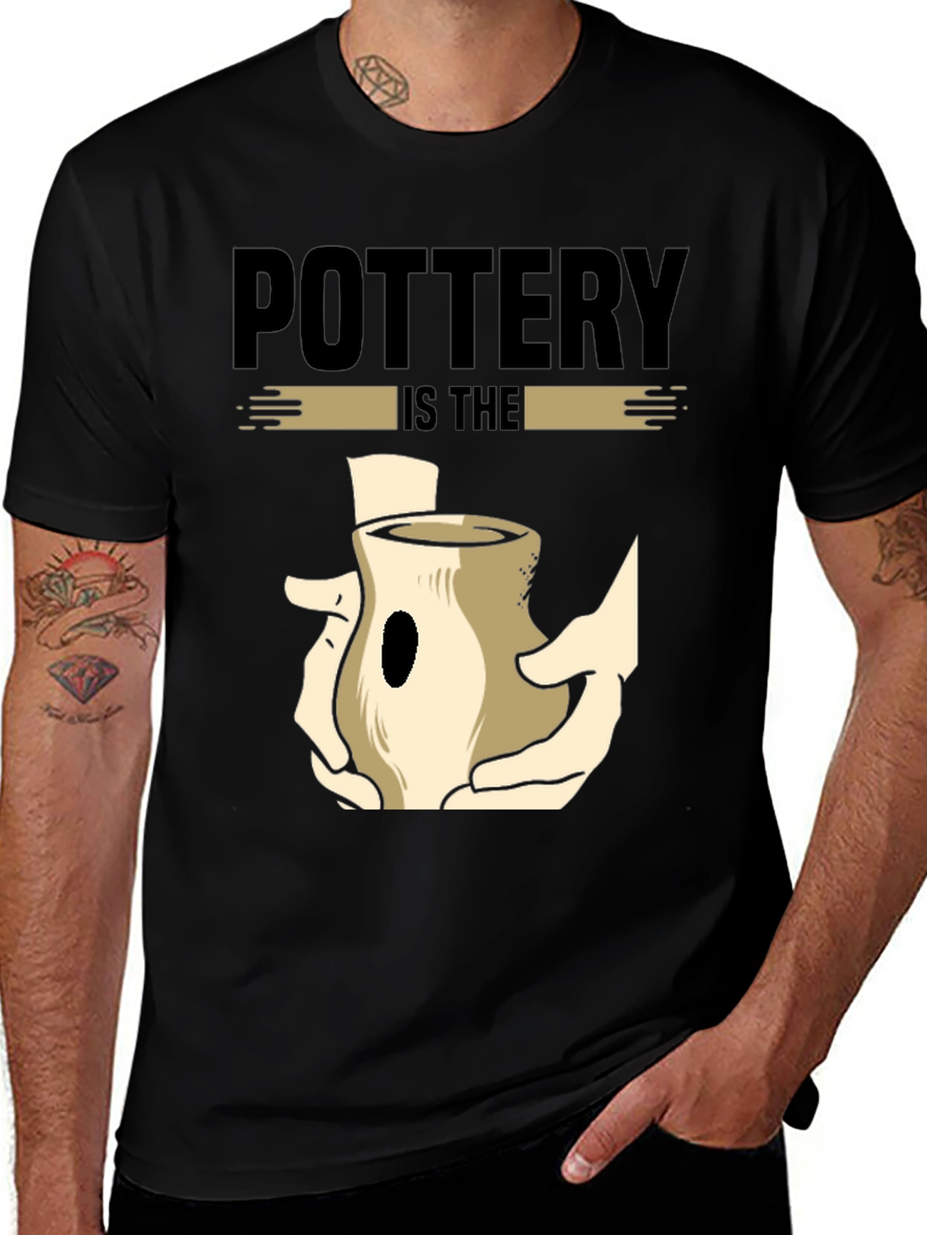 Variant 30 of Pottery is The Art Black Graphic T-Shirt