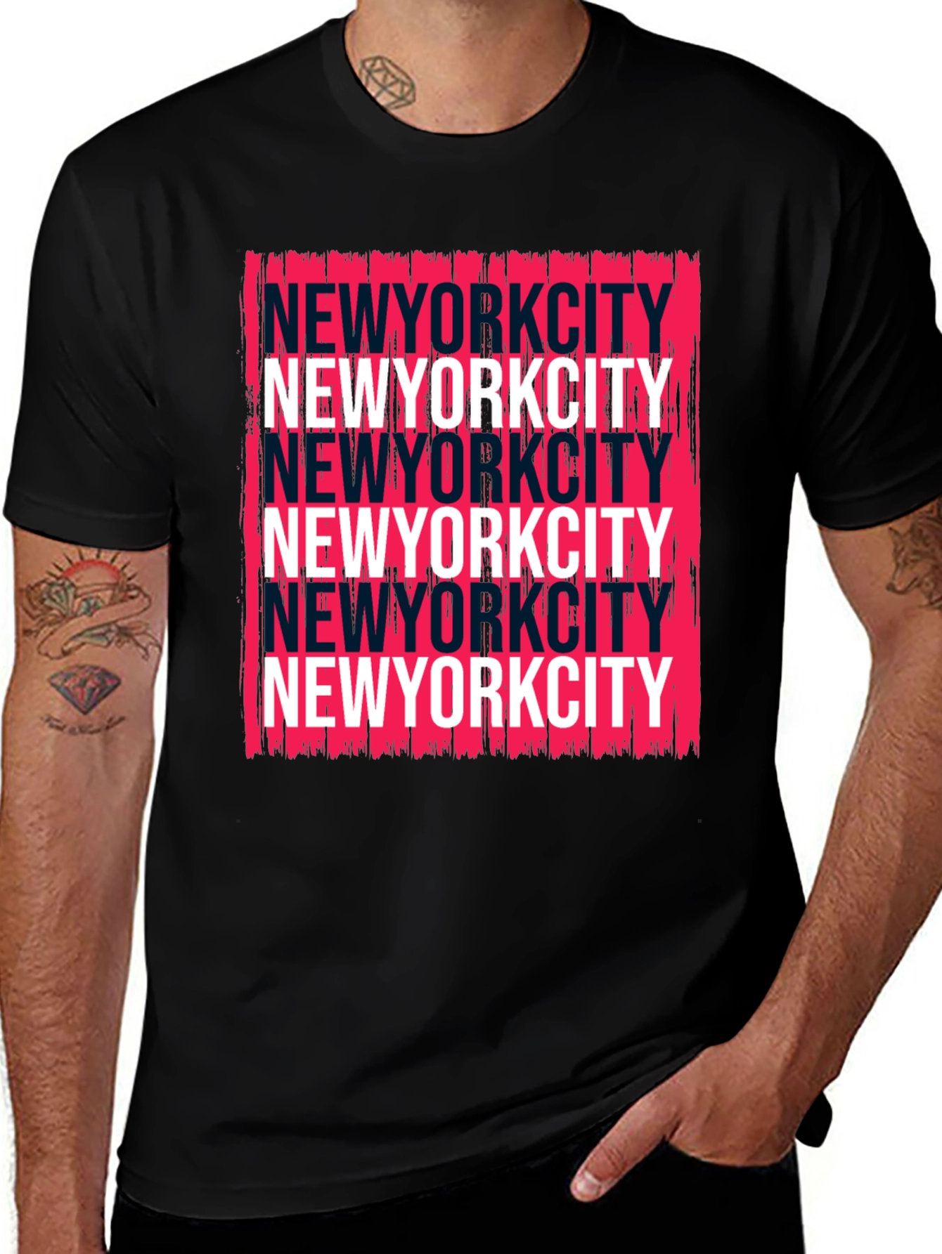 Variant 28 of NYC Stacked Text Graphic Tee