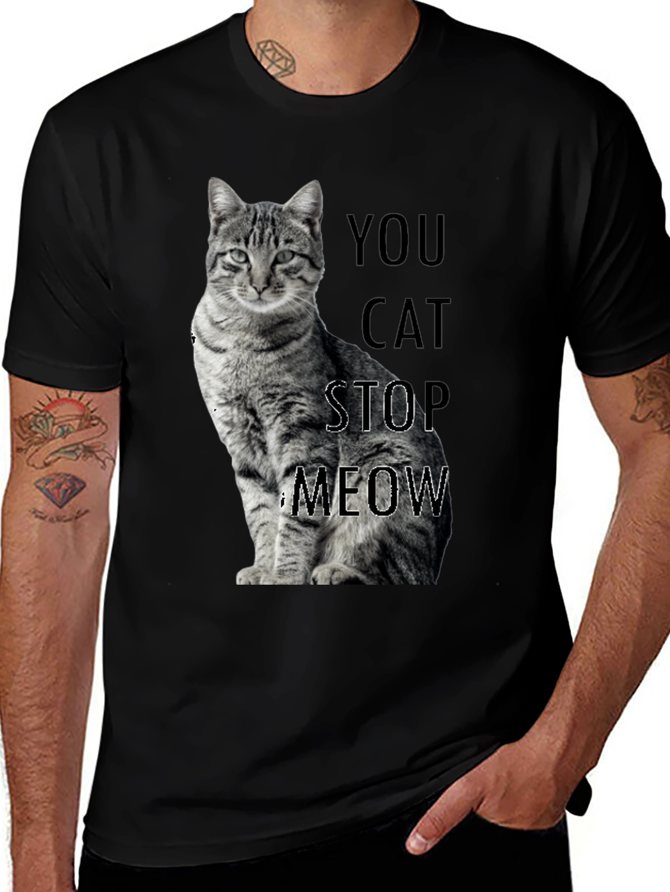 Variant 28 of Funny Cat T-Shirt - You Cat Stop Meow!