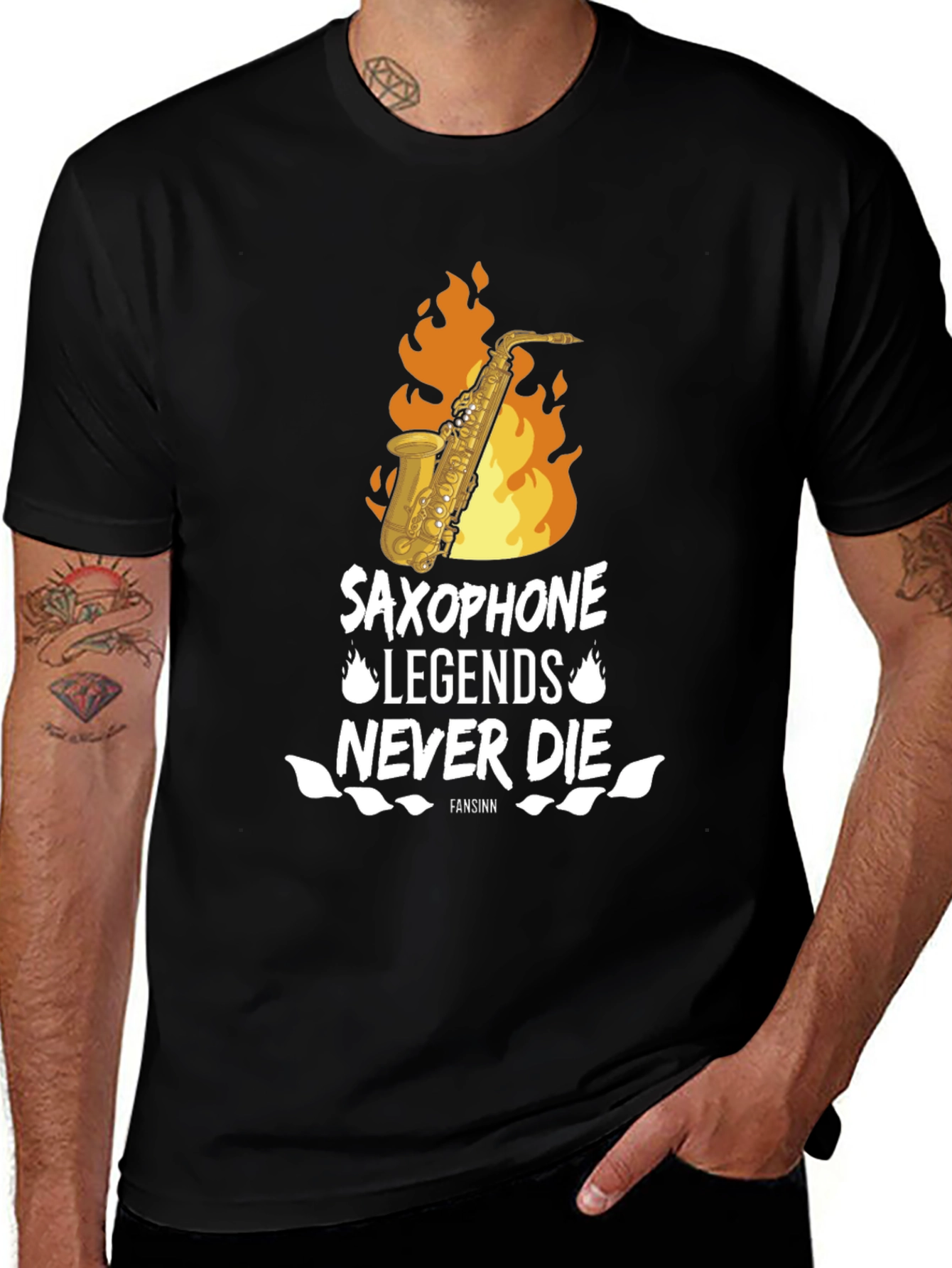 Variant 20 of Saxophone Legends Never Die Graphic Tee