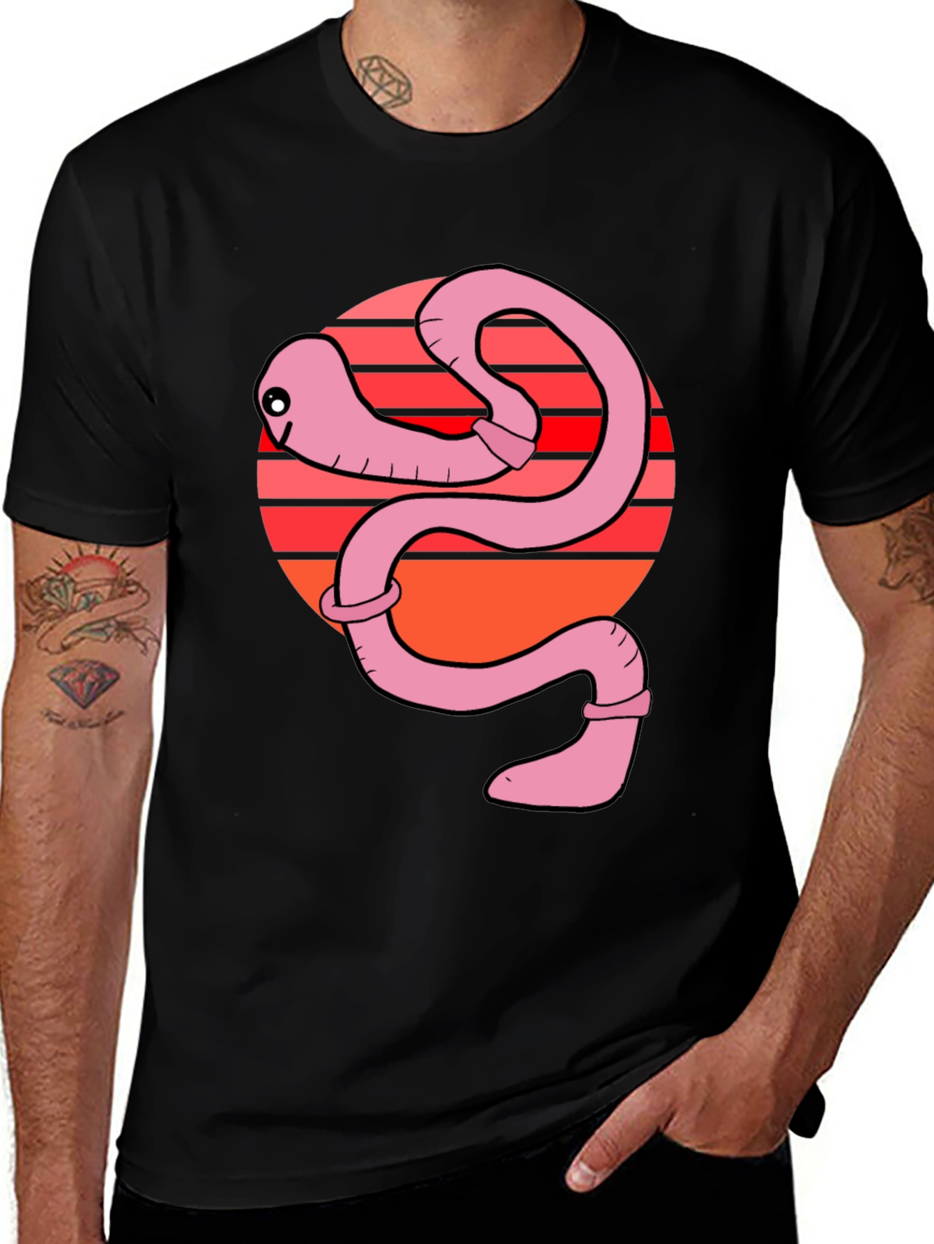 Variant 17 of Funny Worm Graphic T-Shirt - Unique Design