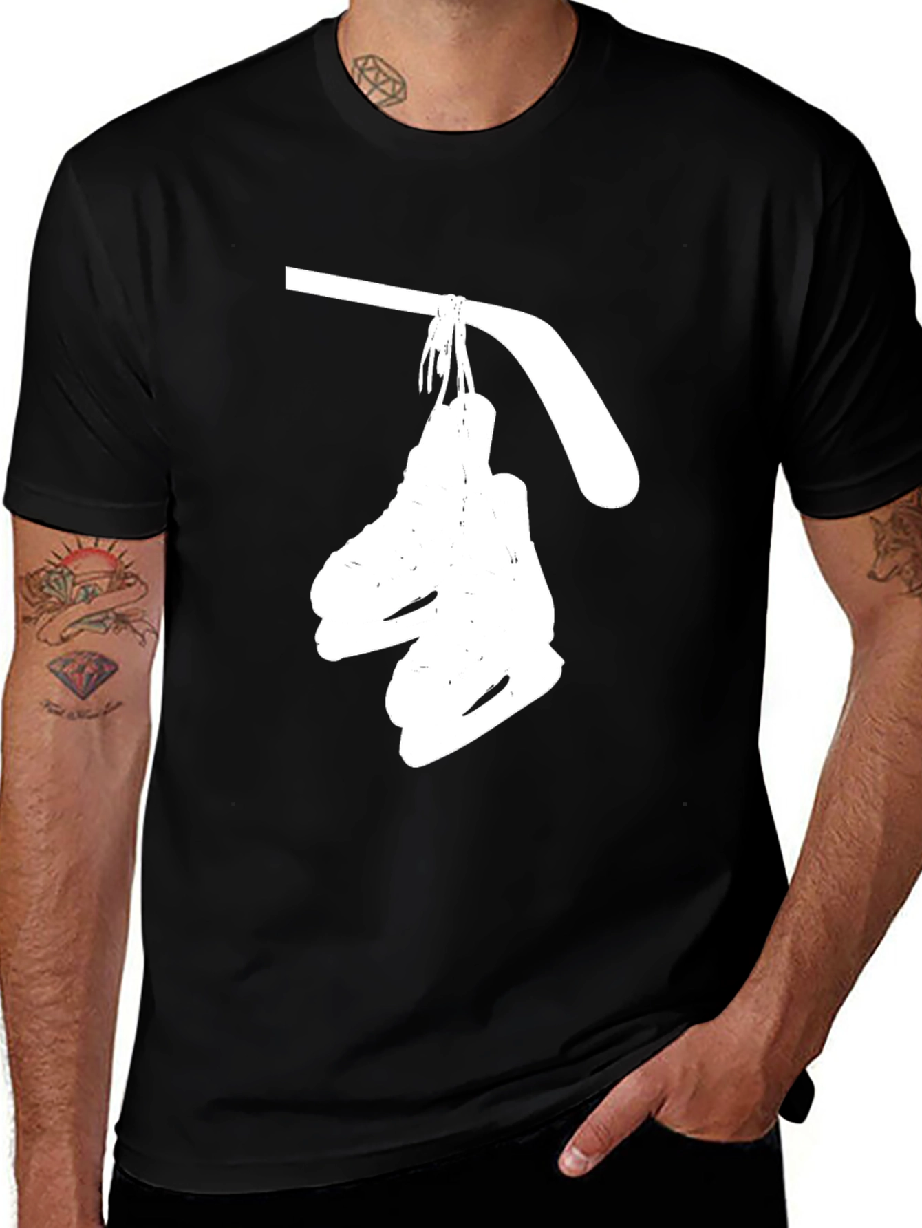 Variant 12 of Hockey Skates T-Shirt - Hanging Retro Graphic Tee