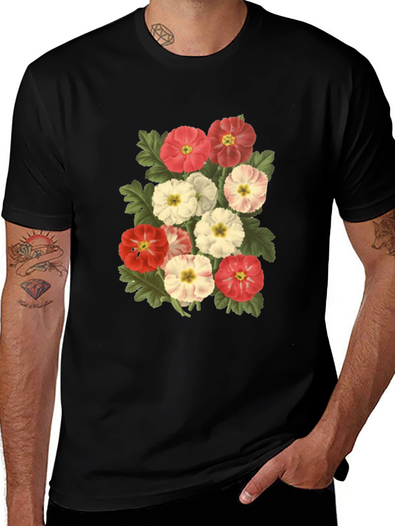 Variant 18 of Floral Print T-Shirt - Botanical Design