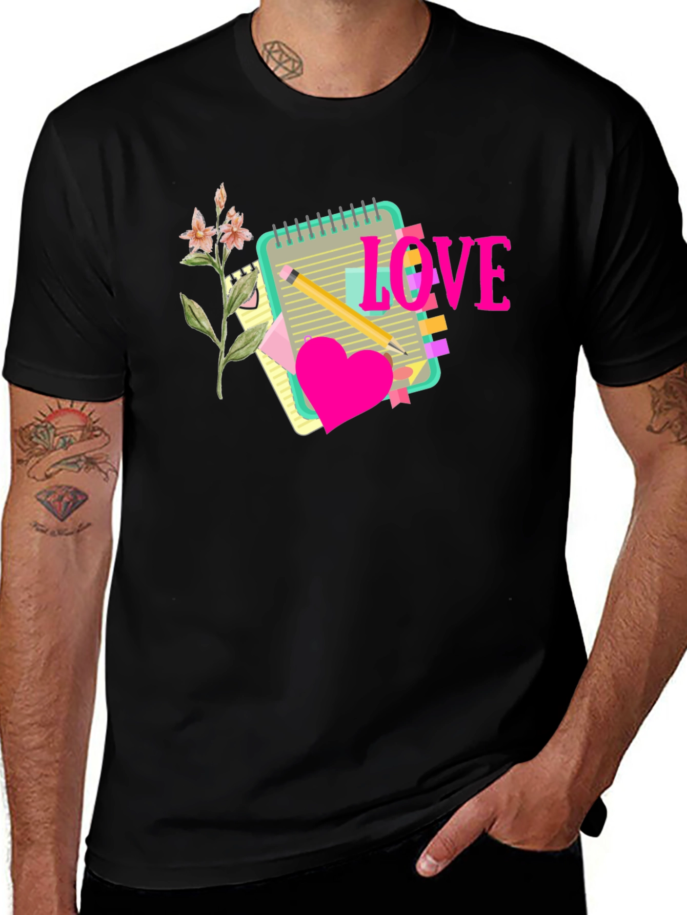 Variant 14 of Love Notes Graphic Tee - Soft Cotton Blend