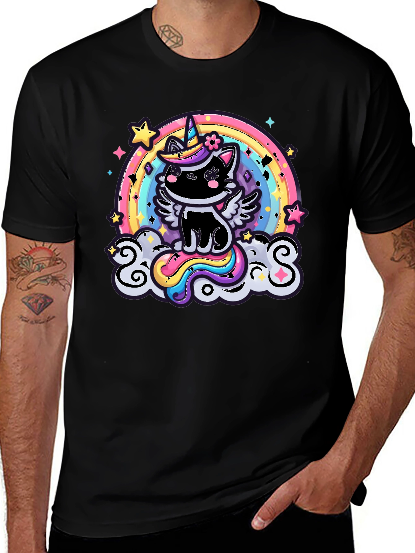 Variant 2 of Unicorn Cat Rainbow T-Shirt