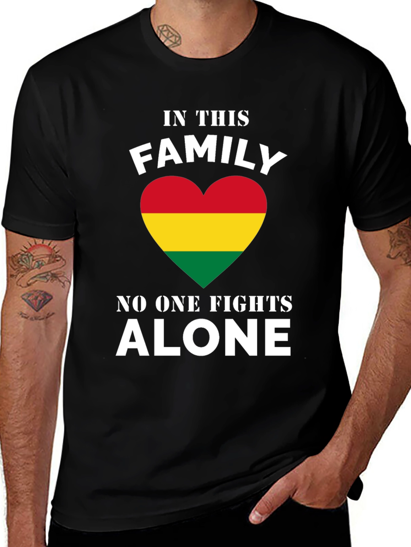 Variant 9 of In This Family No One Fights Alone T-Shirt