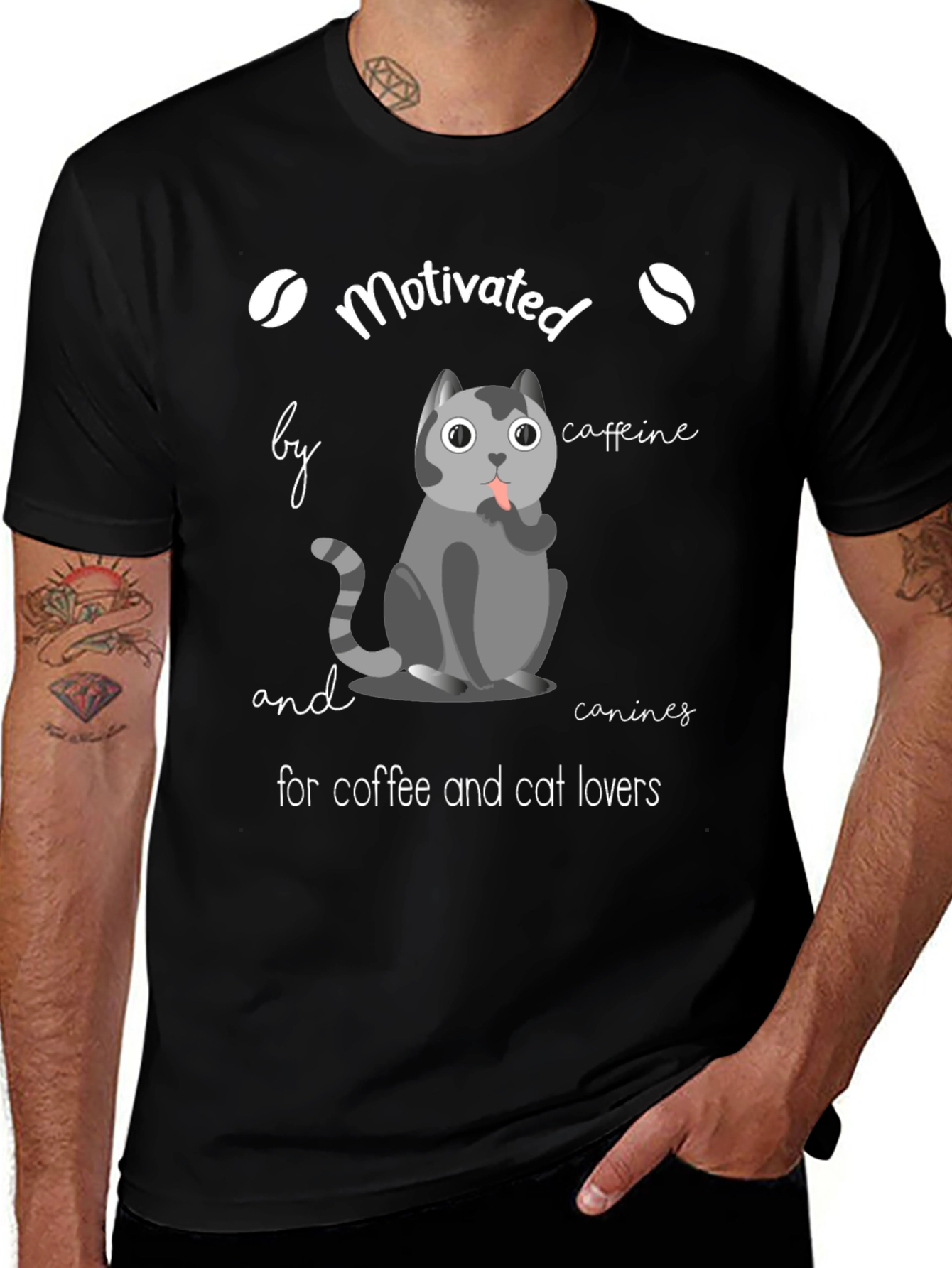 Variant 25 of Motivated by Coffee & Cats T-Shirt