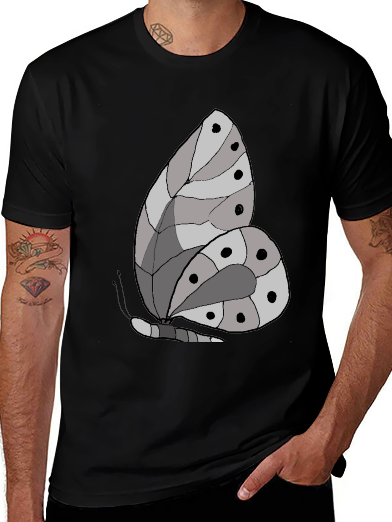 Variant 22 of Butterfly Graphic T-Shirt - Black