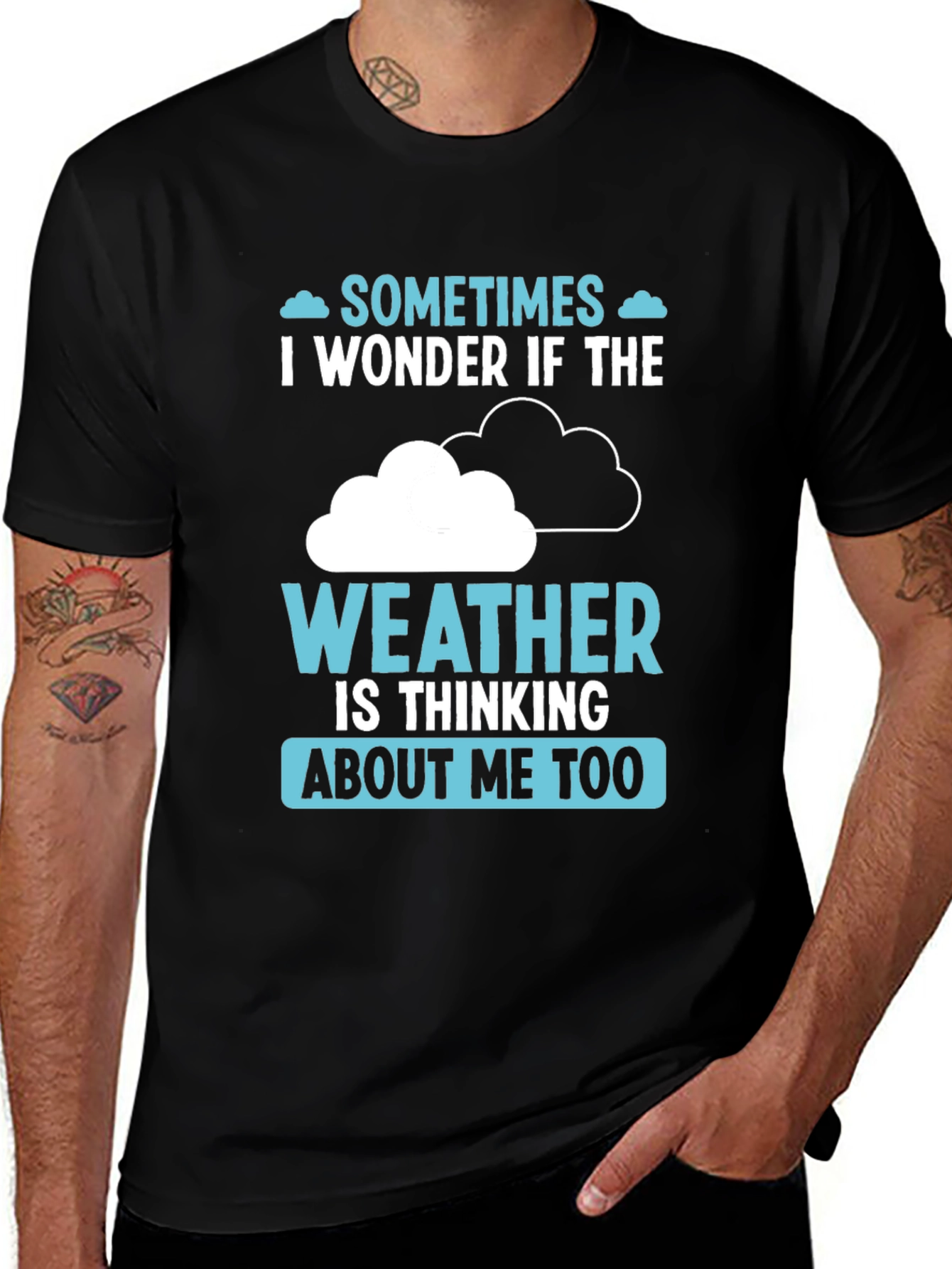 Variant 2 of Weather Thinking Funny Graphic T-Shirt