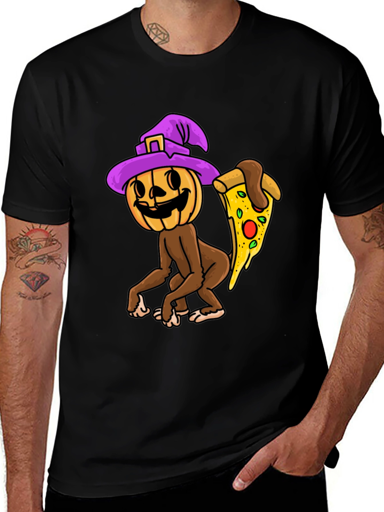 Pumpkin Witch Pizza T-Shirt