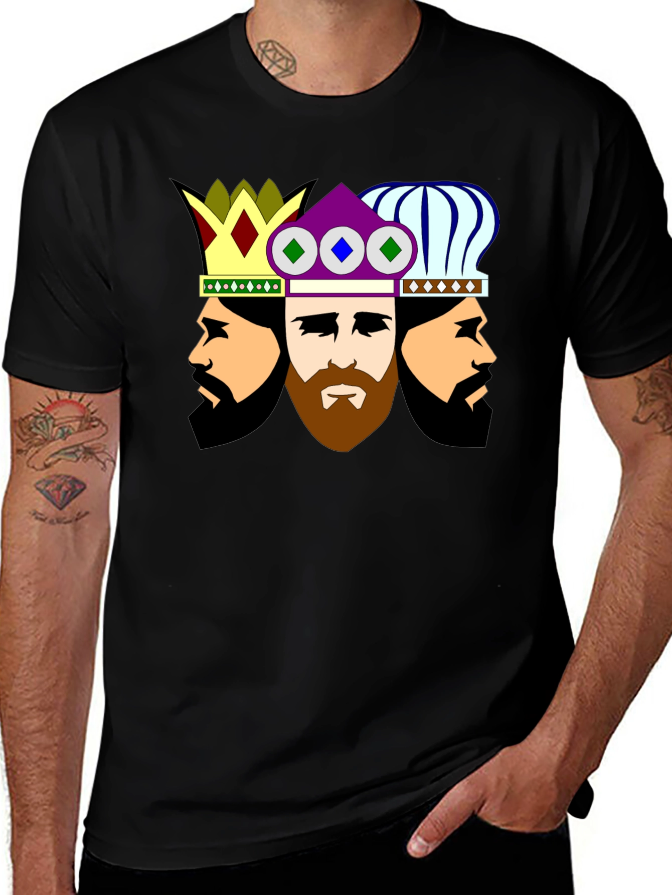 Variant 18 of Three Kings Graphic Tee - Stylish Crew Neck T-Shirt