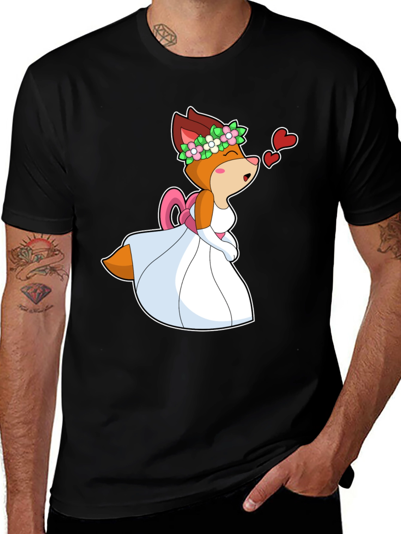 Variant 3 of Cartoon Fox Bride T-Shirt - Love is in the Air!