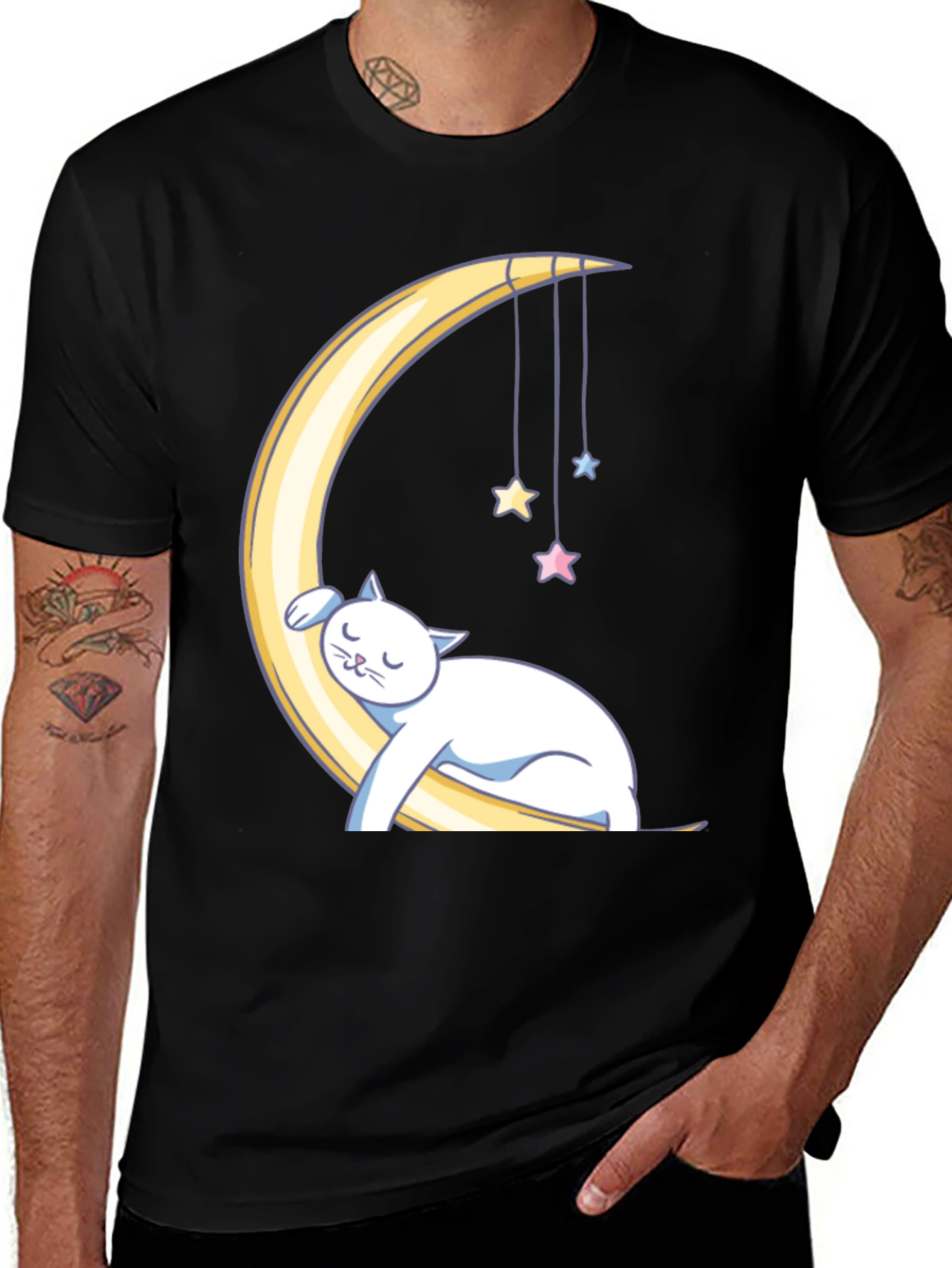 Variant 12 of Cat on the Moon Graphic T-Shirt