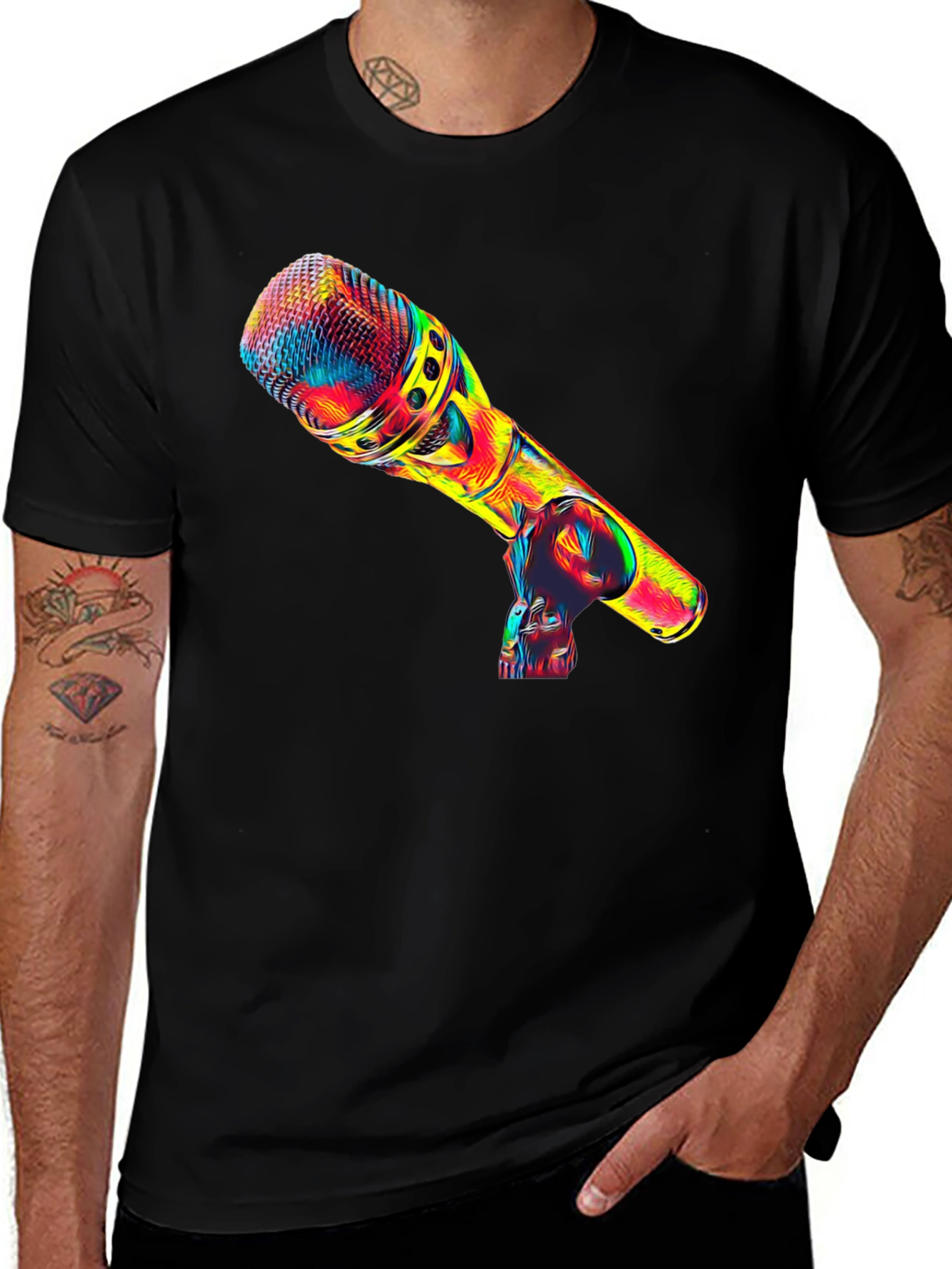 Variant 14 of Colorful Microphone Graphic Tee - Unisex