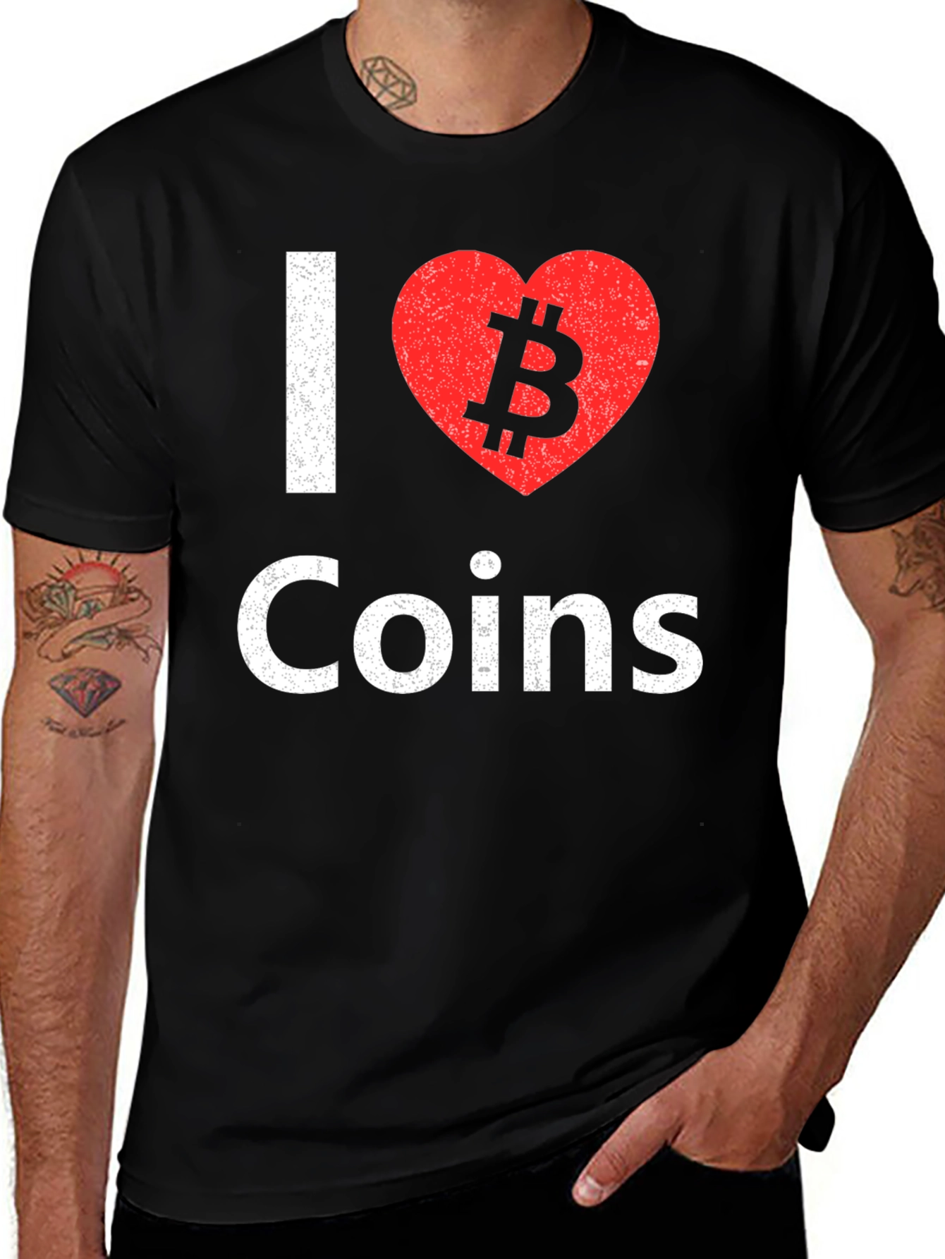 I Love Bitcoin Coins Graphic Tee