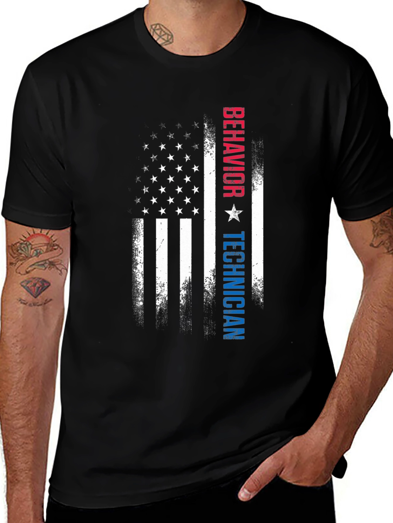 Behavior Technician American Flag Graphic Tee