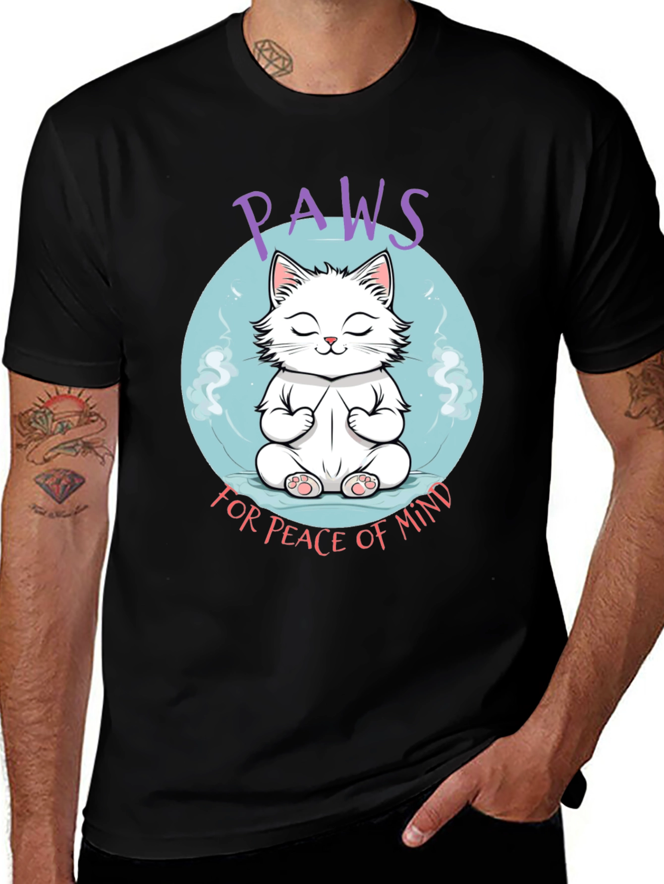 Zen Cat T-Shirt - Paws for Peace of Mind