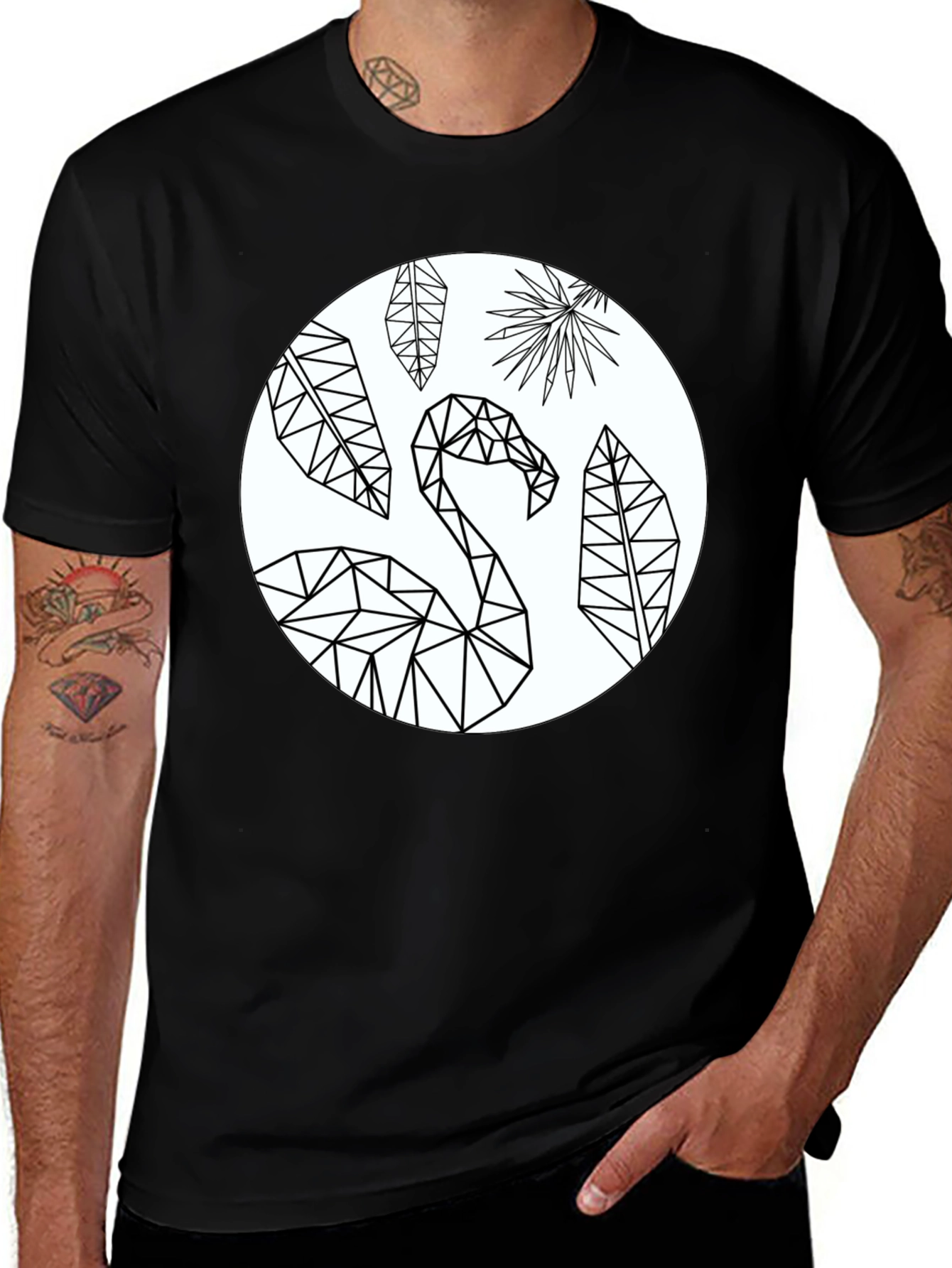 Variant 23 of Geometric Flamingo Graphic Tee