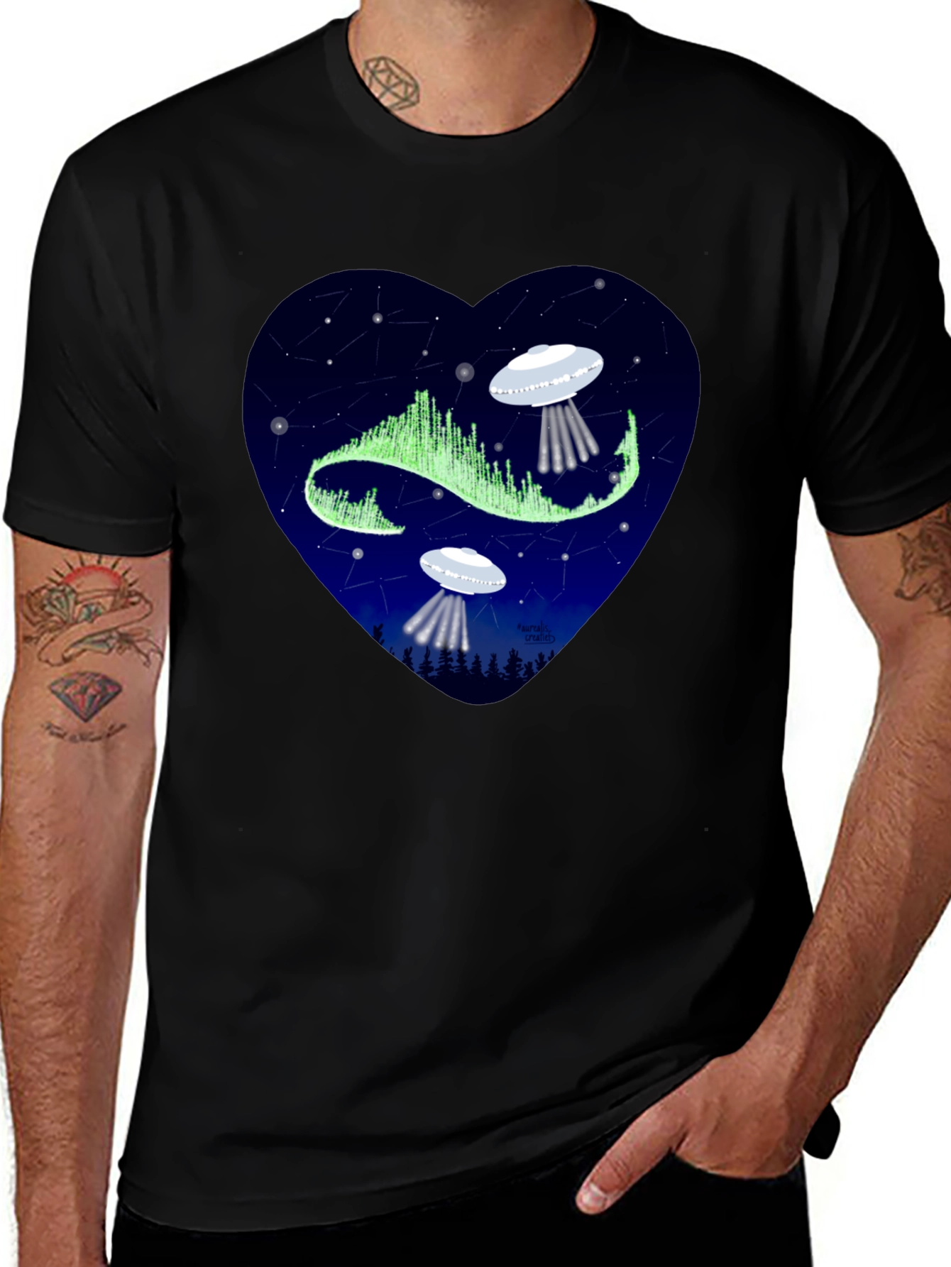 Variant 18 of Cosmic Love: UFO Heart Graphic Tee