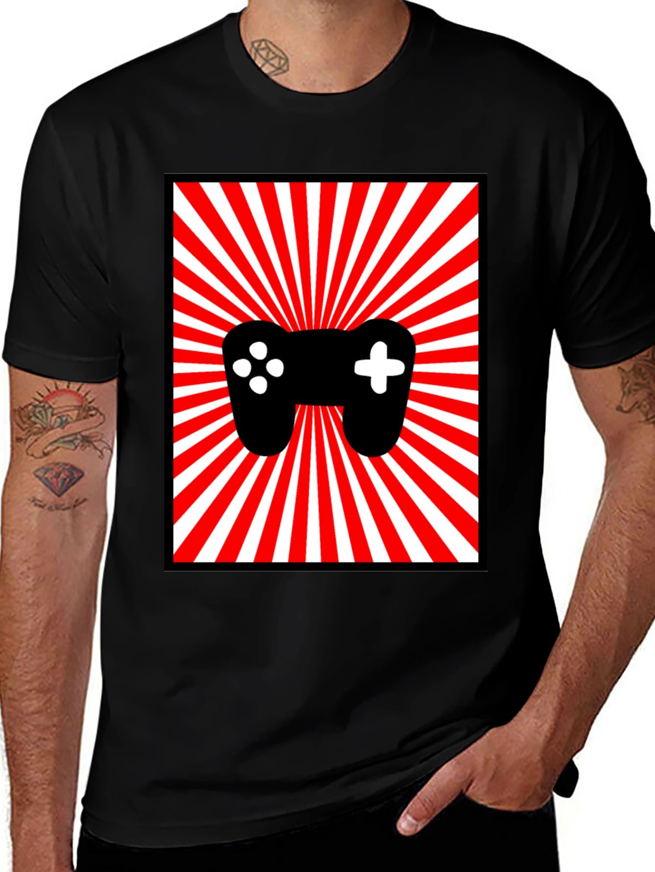 Variant 9 of Gamer Controller Graphic Tee - Retro Style