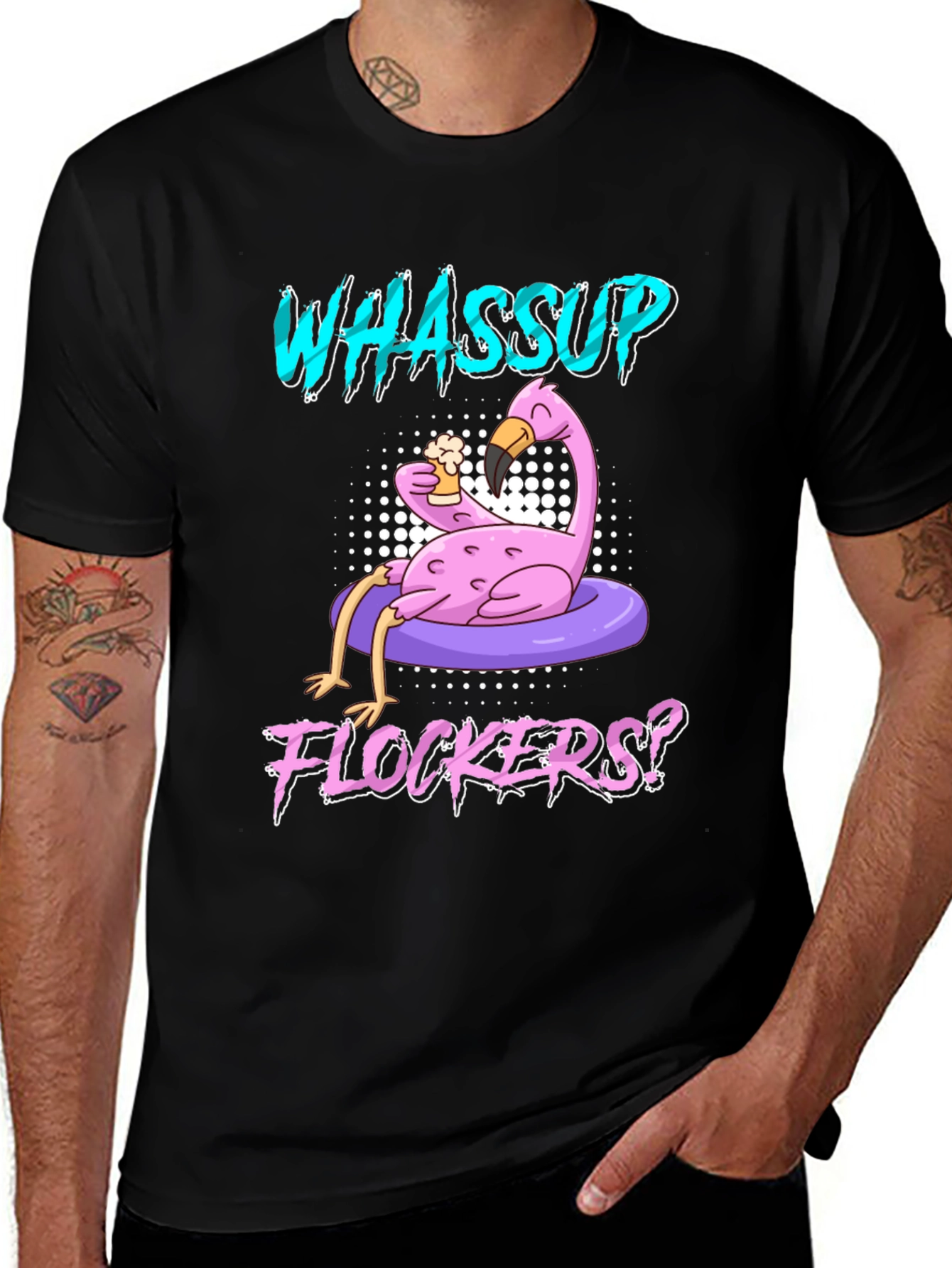 Variant 26 of Whassup Flockers? Flamingo T-Shirt