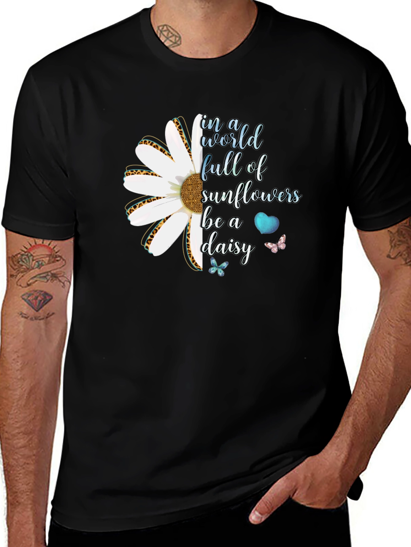 Variant 14 of Be a Daisy T-Shirt - Inspirational Floral Tee
