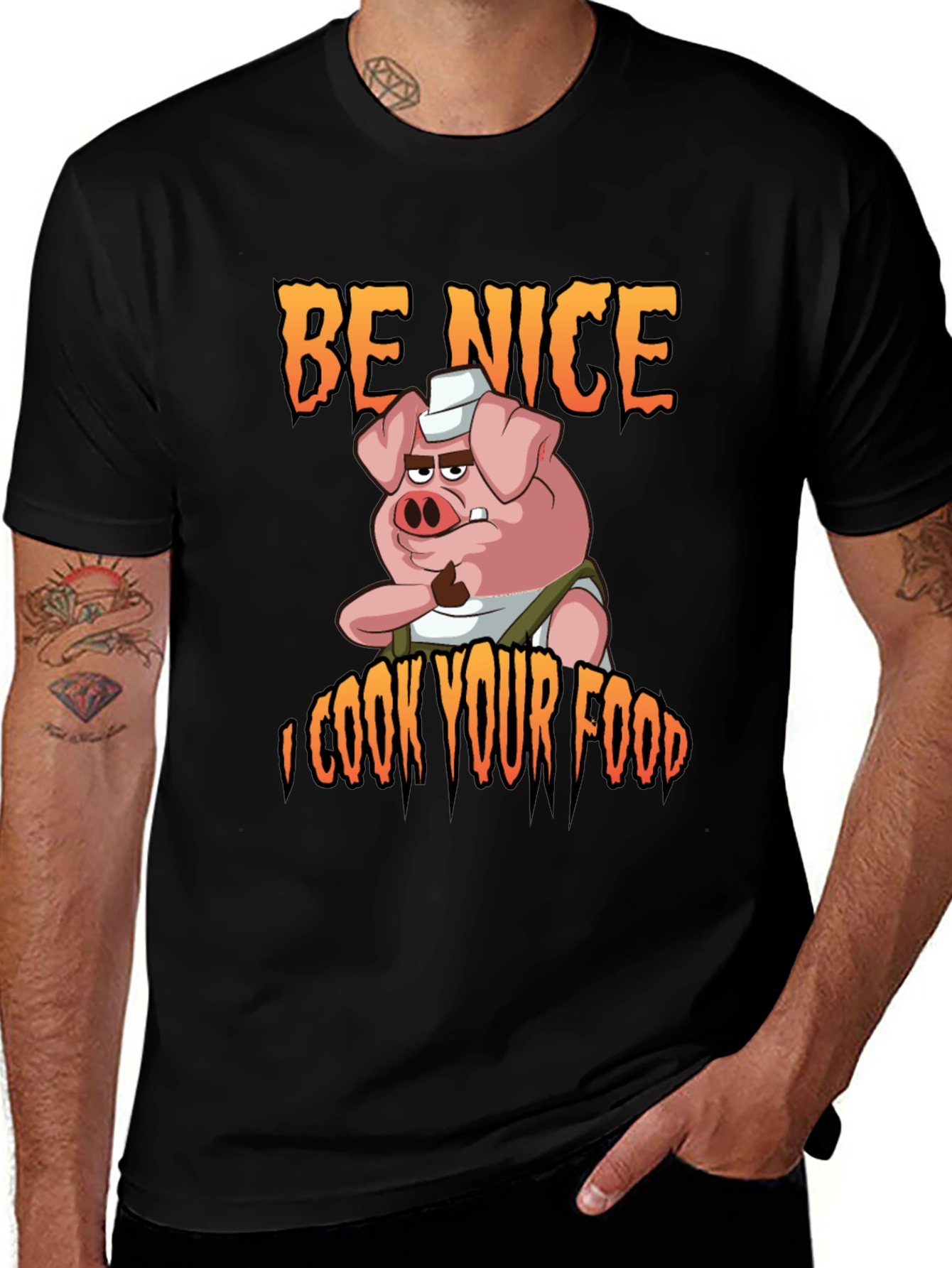 Variant 15 of Be Nice I Cook Your Food Graphic T-Shirt