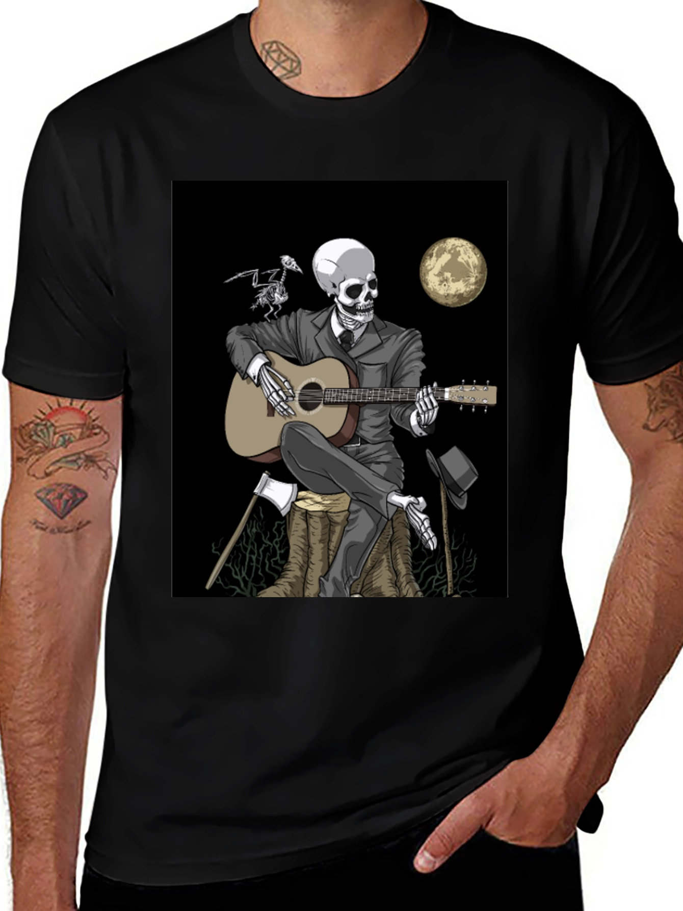 Variant 18 of Skeleton Guitarist Graphic T-Shirt