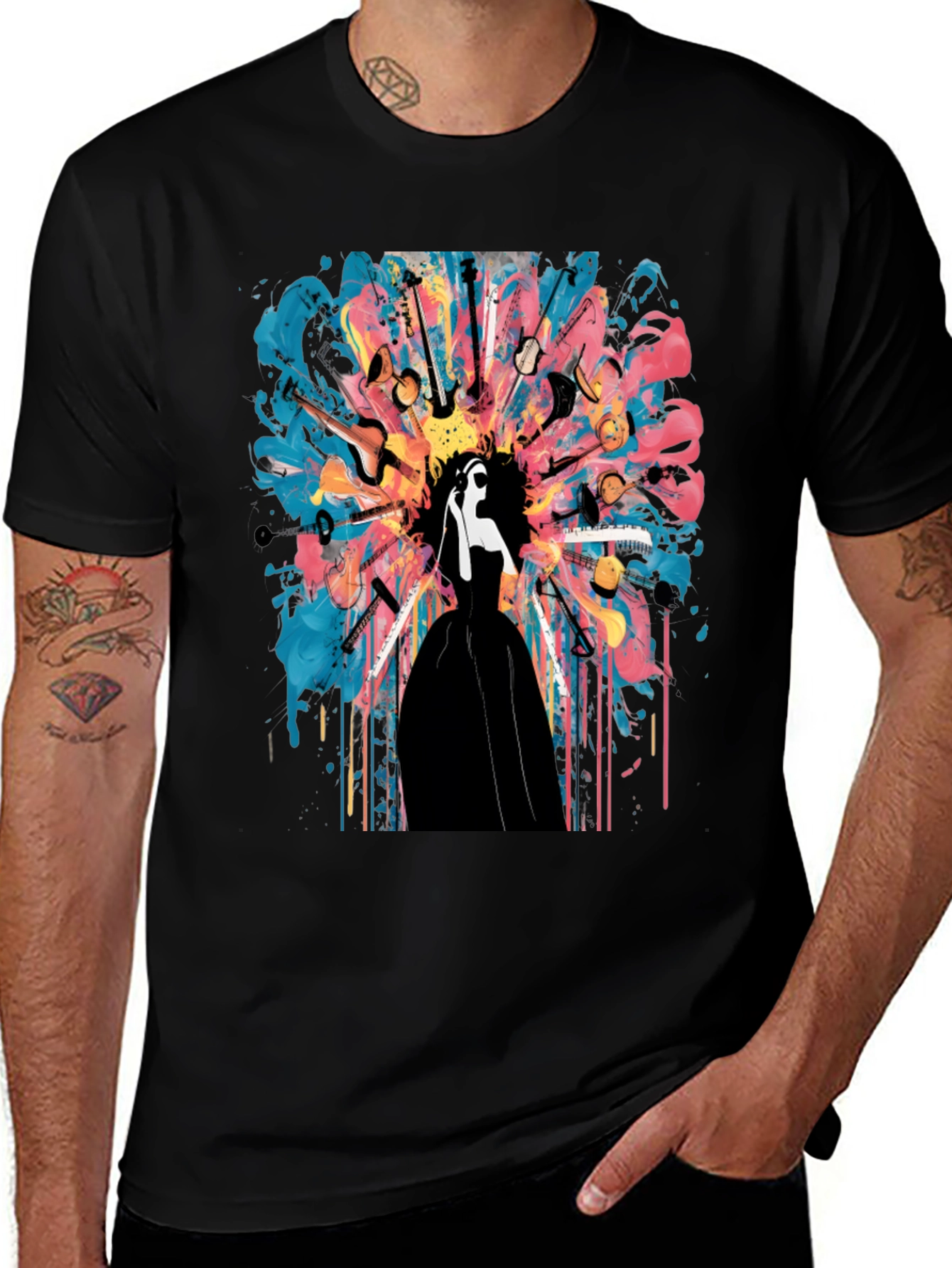 Variant 11 of Musical Mind T-Shirt: Abstract Instrument Design