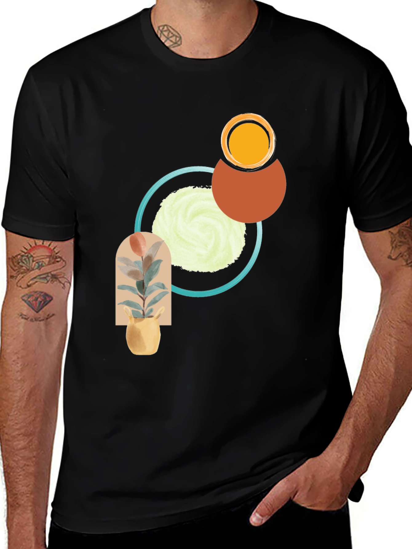 Variant 12 of Abstract Geometric Graphic T-Shirt - Modern Style