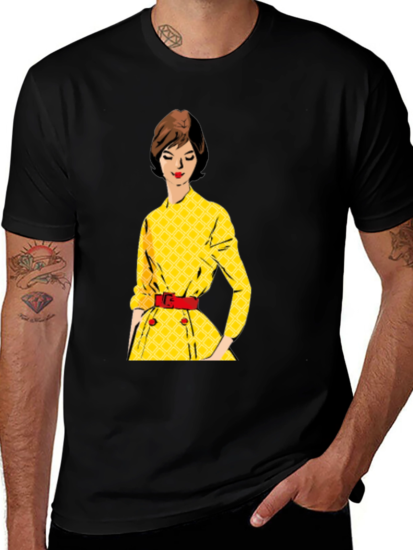 Variant 16 of Retro Yellow Dress T-Shirt