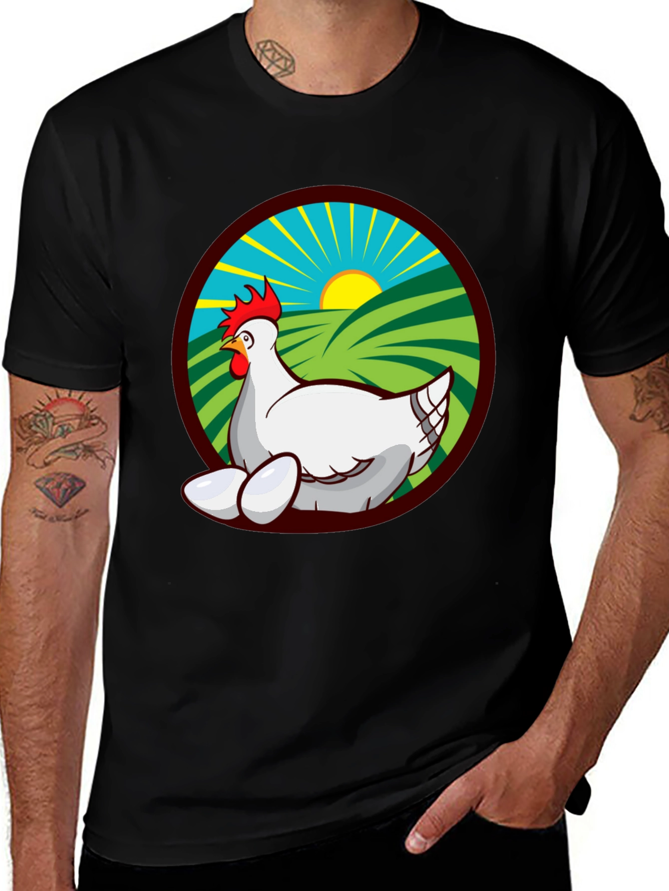 Variant 21 of Chicken and Egg Graphic Tee - Farm Fresh Style