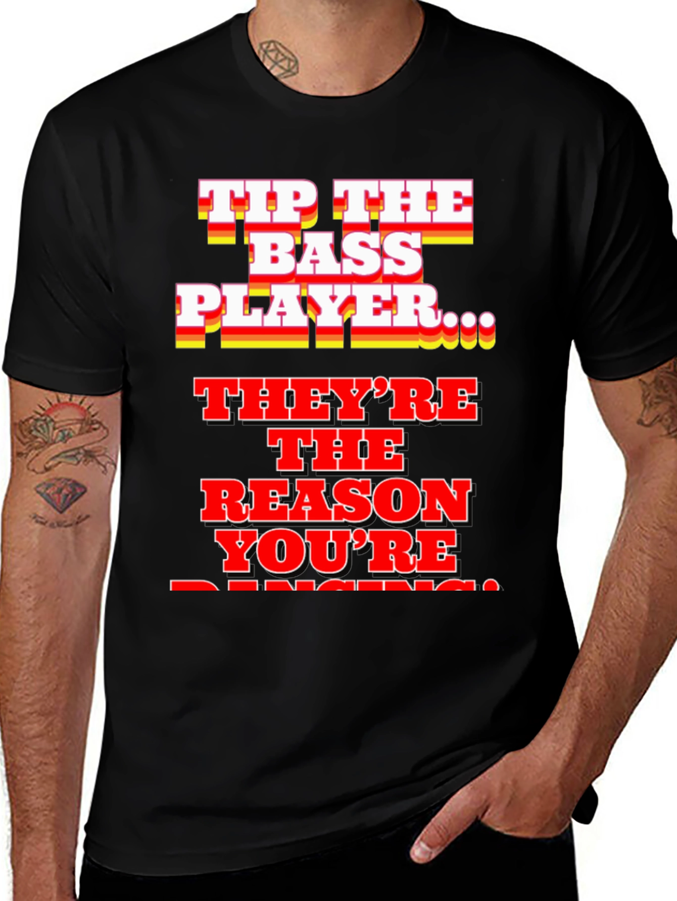 Variant 13 of Tip The Bass Player T-Shirt - Music Lover Tee