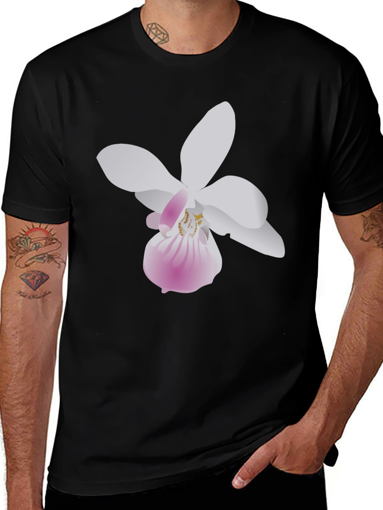 Black Floral Graphic Tee - Black Unisex T-Shirt main image