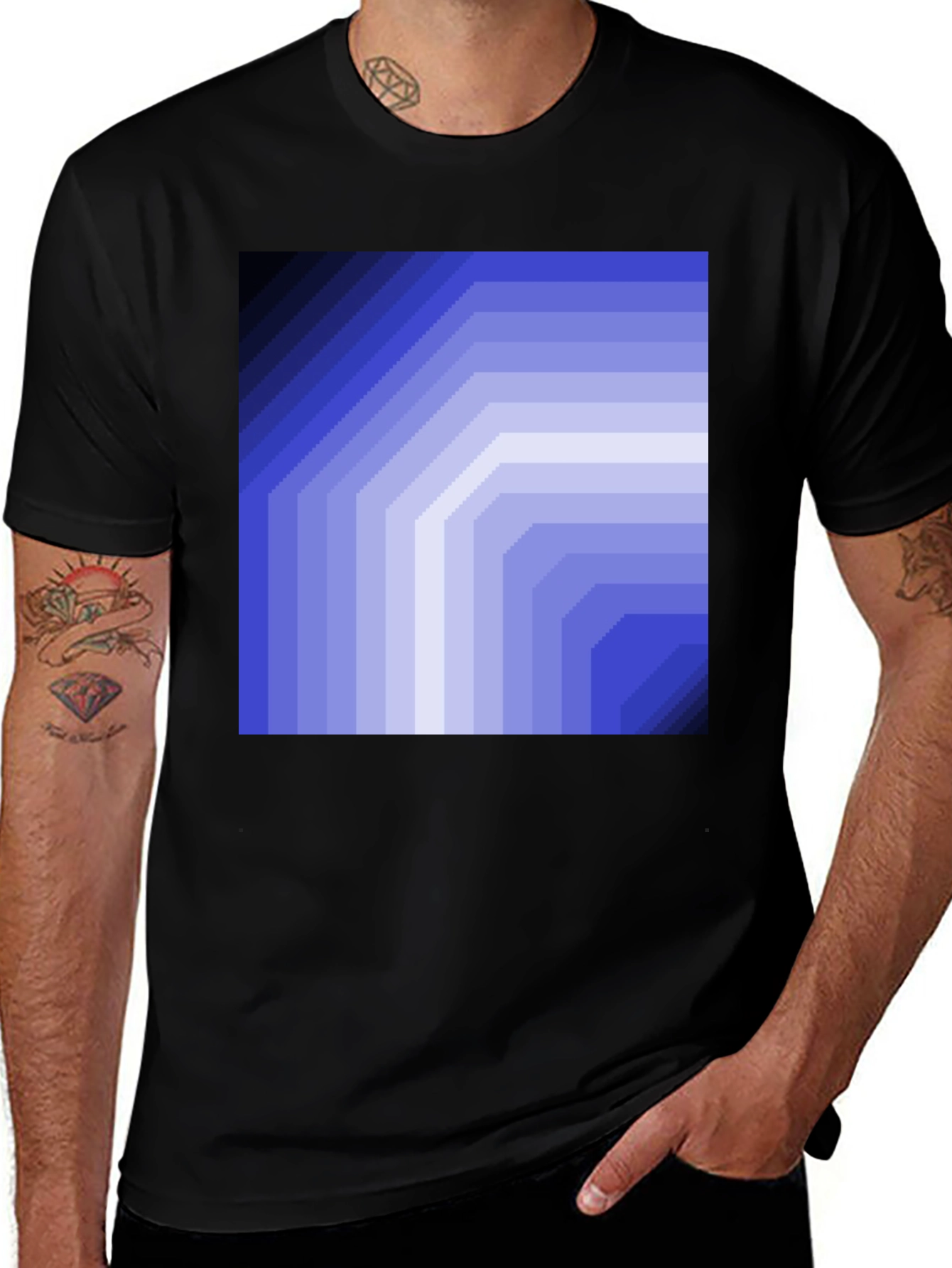 Variant 5 of Geometric Gradient Tee - Modern Style