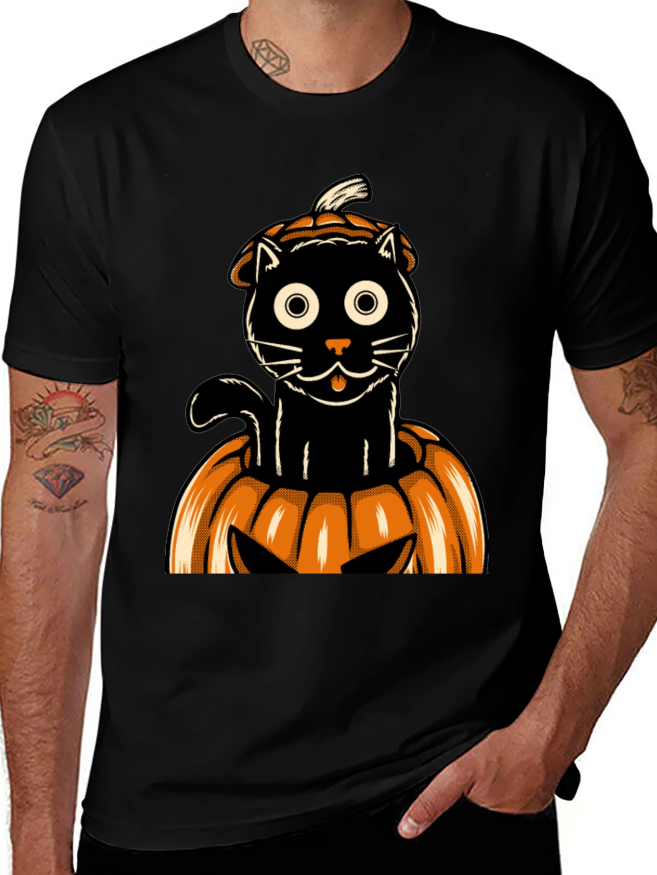 Variant 3 of Halloween Cat Pumpkin T-Shirt