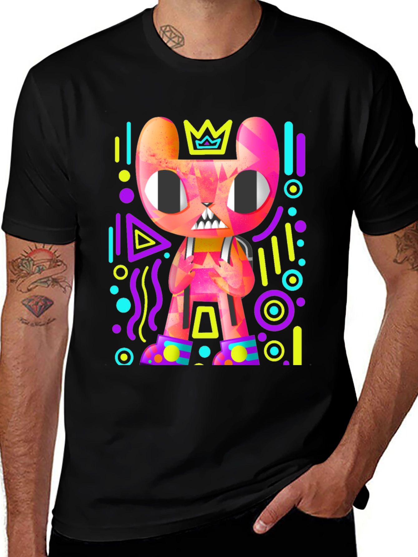 Variant 28 of Funky Cartoon Bear Graphic T-Shirt