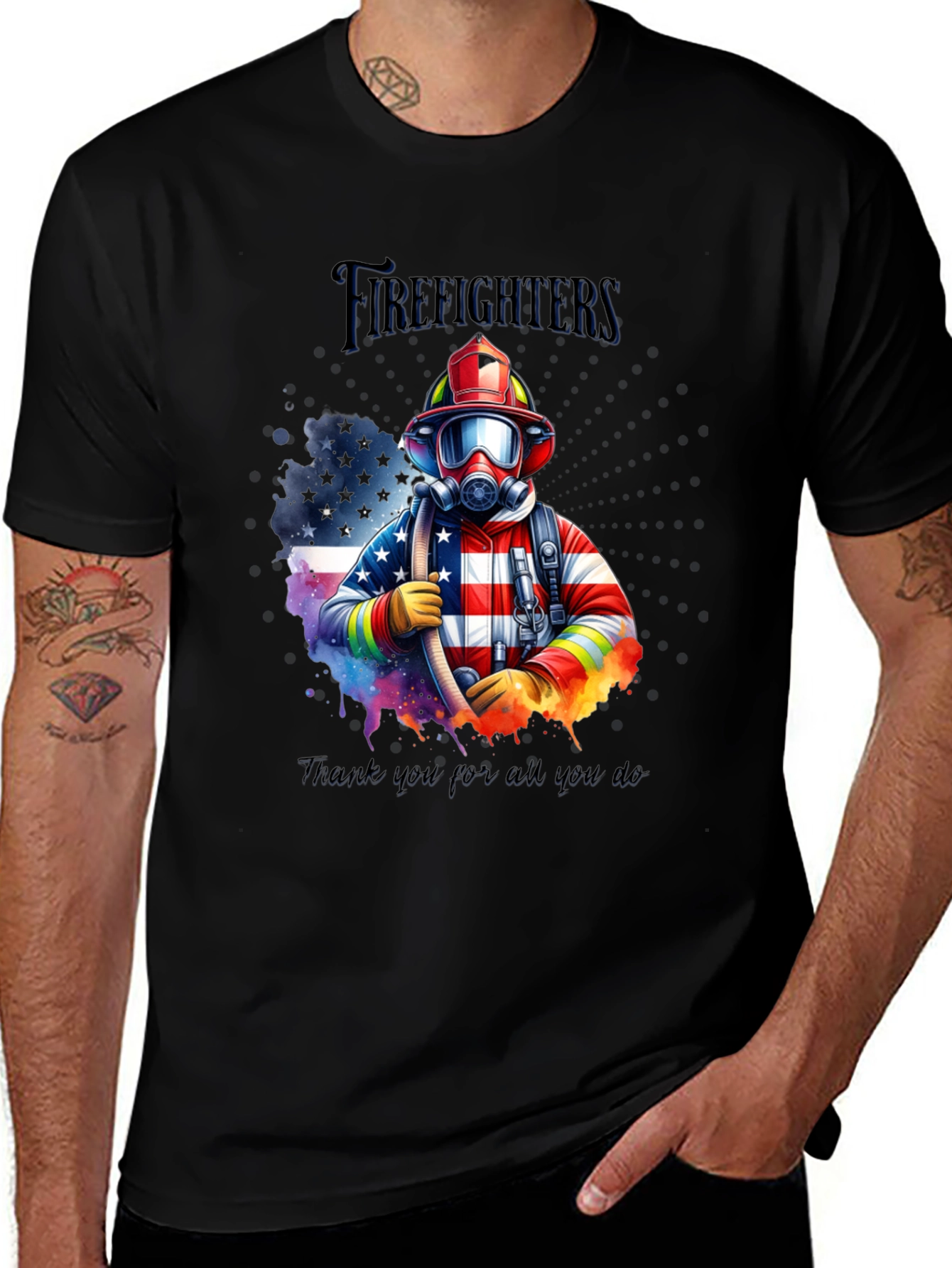 Variant 20 of Firefighter Graphic T-Shirt - Thank You
