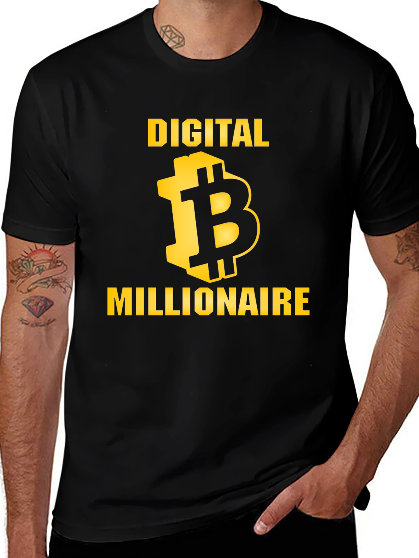 Digital Millionaire Bitcoin Black T-Shirt