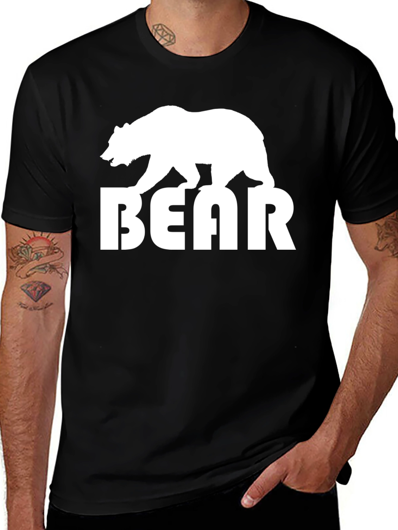 Variant 13 of Bear Graphic T-Shirt - Black