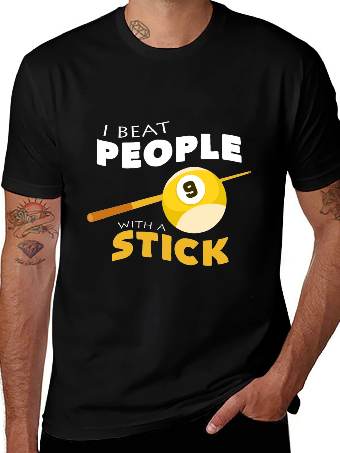 I Beat People With A Stick Billiards T-Shirt