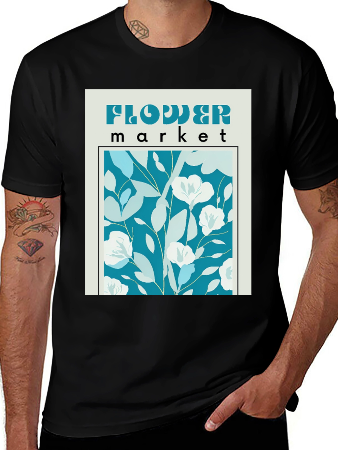 Variant 9 of Flower Market Graphic Tee - Unique Floral Design