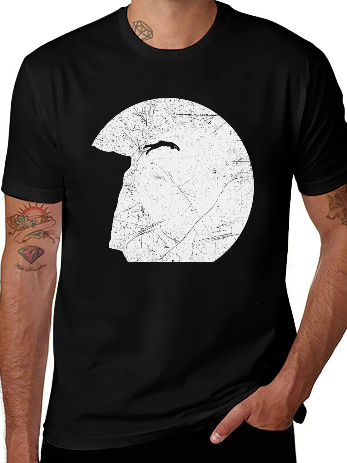 Variant 21 of Retro Diver Graphic Black T-Shirt